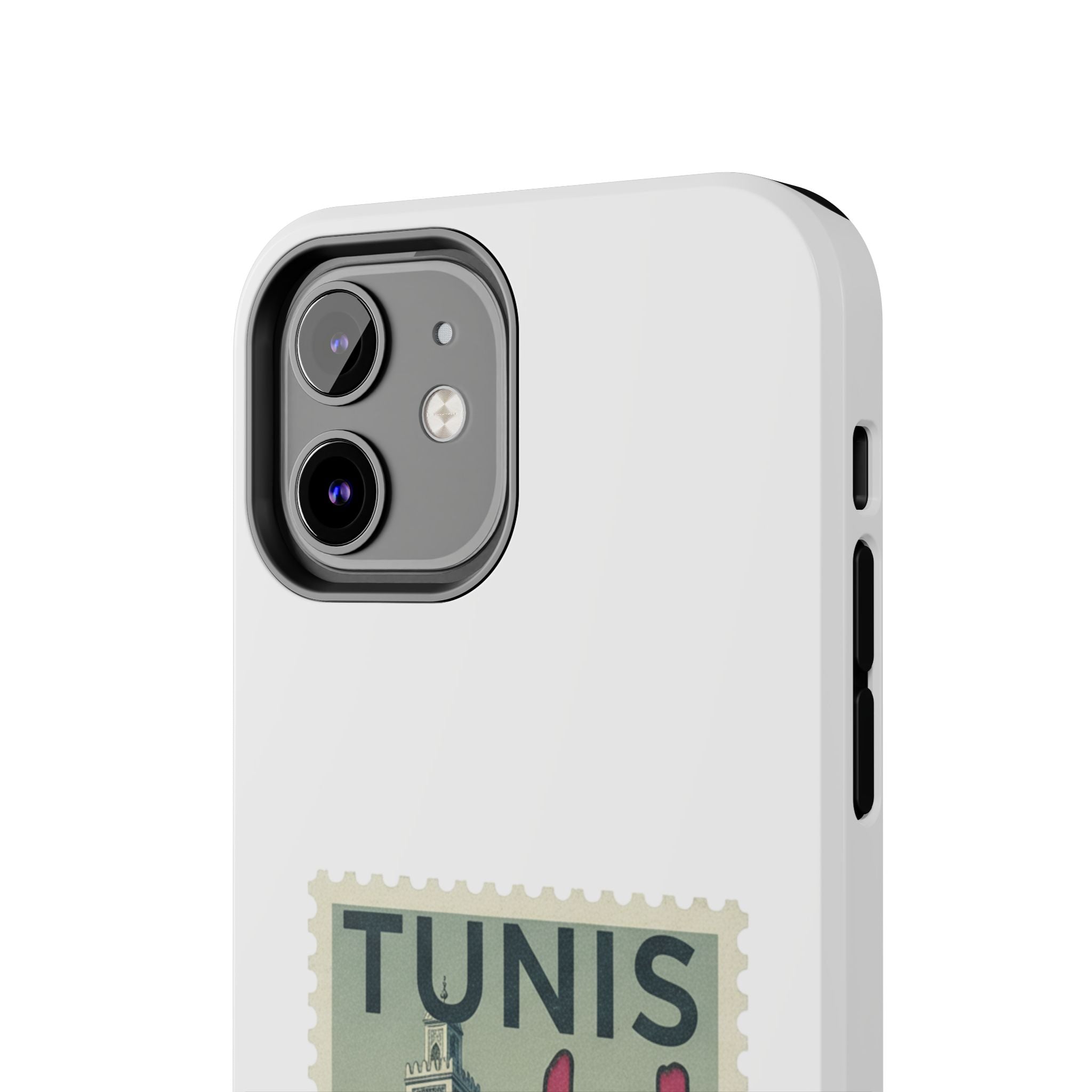 Tunis Vintage Stamp Tough Phone Case — Retro Tunisia Travel Phone Cover