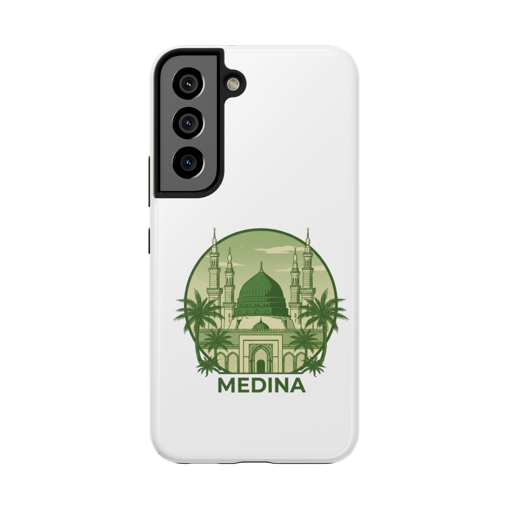 Medina Mosque Tough Phone Case – Islamic Landmark Green Phone Cover