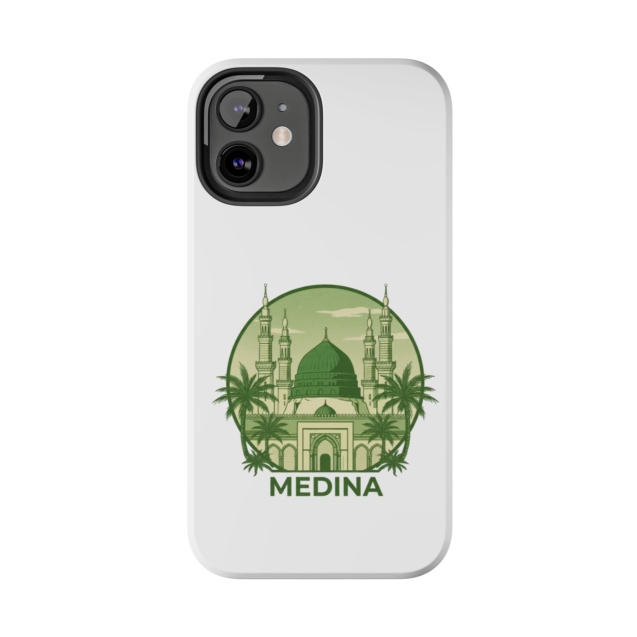 Medina Mosque Tough Phone Case – Islamic Landmark Green Phone Cover