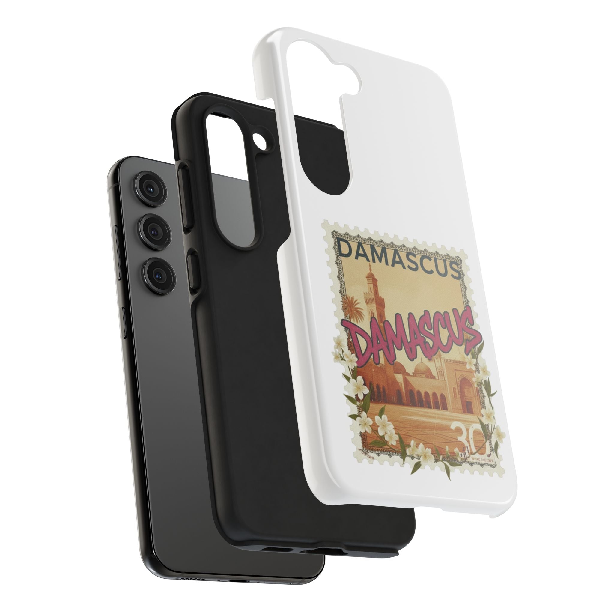 Damascus Vintage Stamp Tough Phone Case — Retro Travel Phone Cover