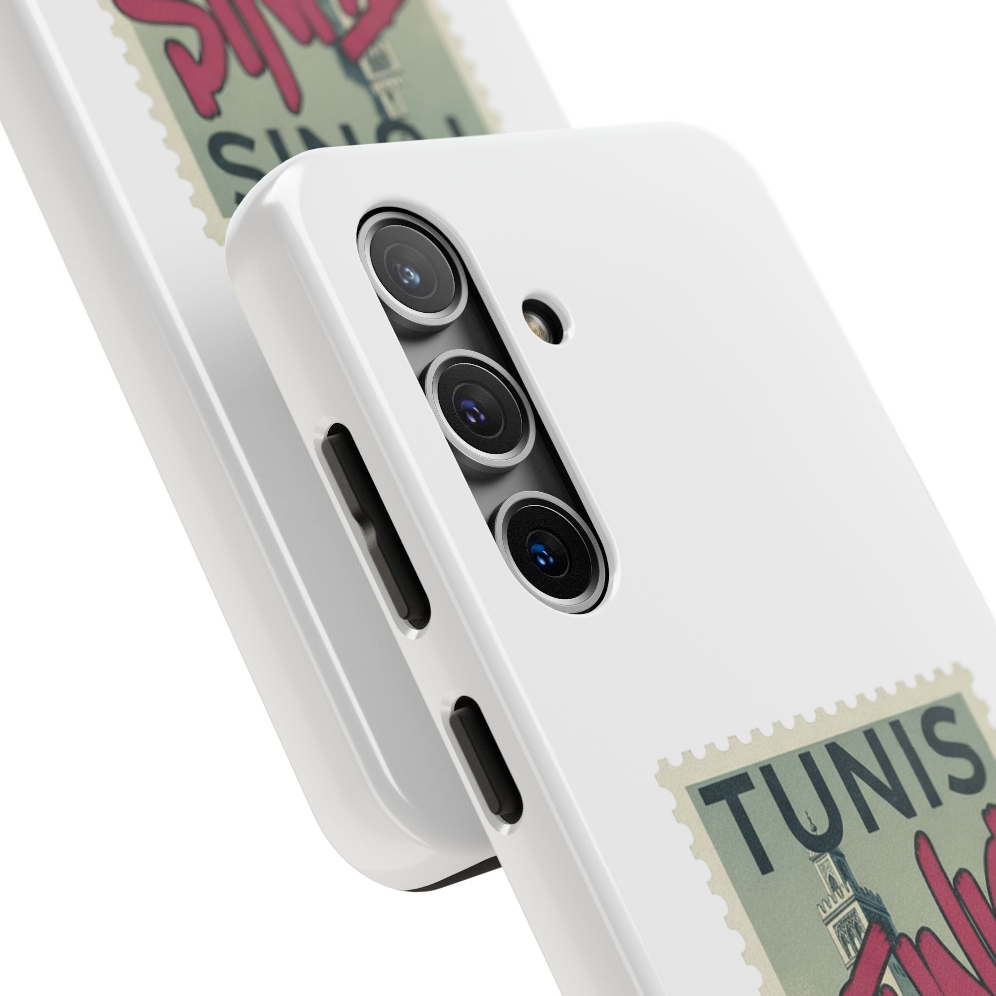 Tunis Vintage Stamp Tough Phone Case — Retro Tunisia Travel Phone Cover