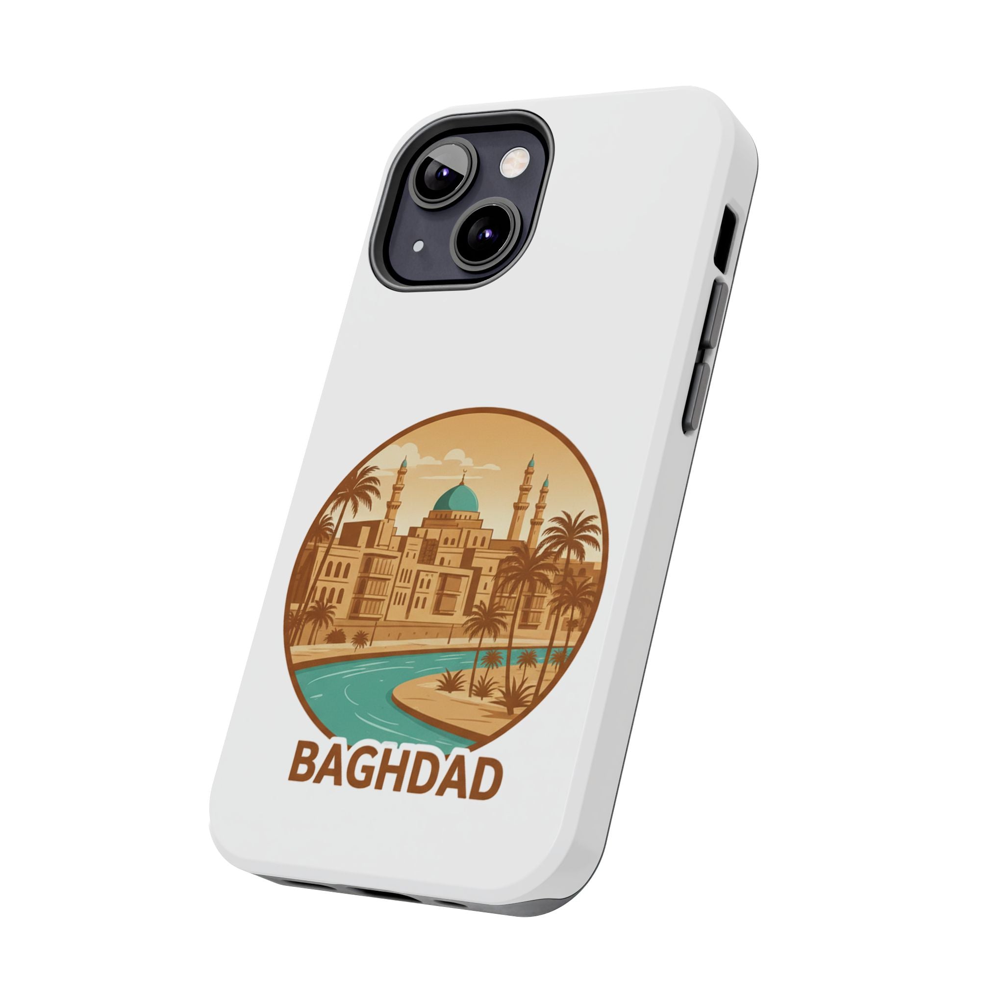 Baghdad Illustrated Tough Phone Case — Vintage Middle East Cityscape Protective Cover