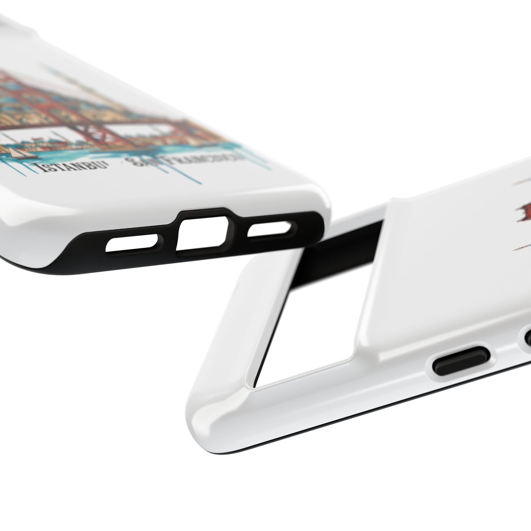 City Bridge Phone Case — Istanbul × San Francisco Illustrated Travel Design