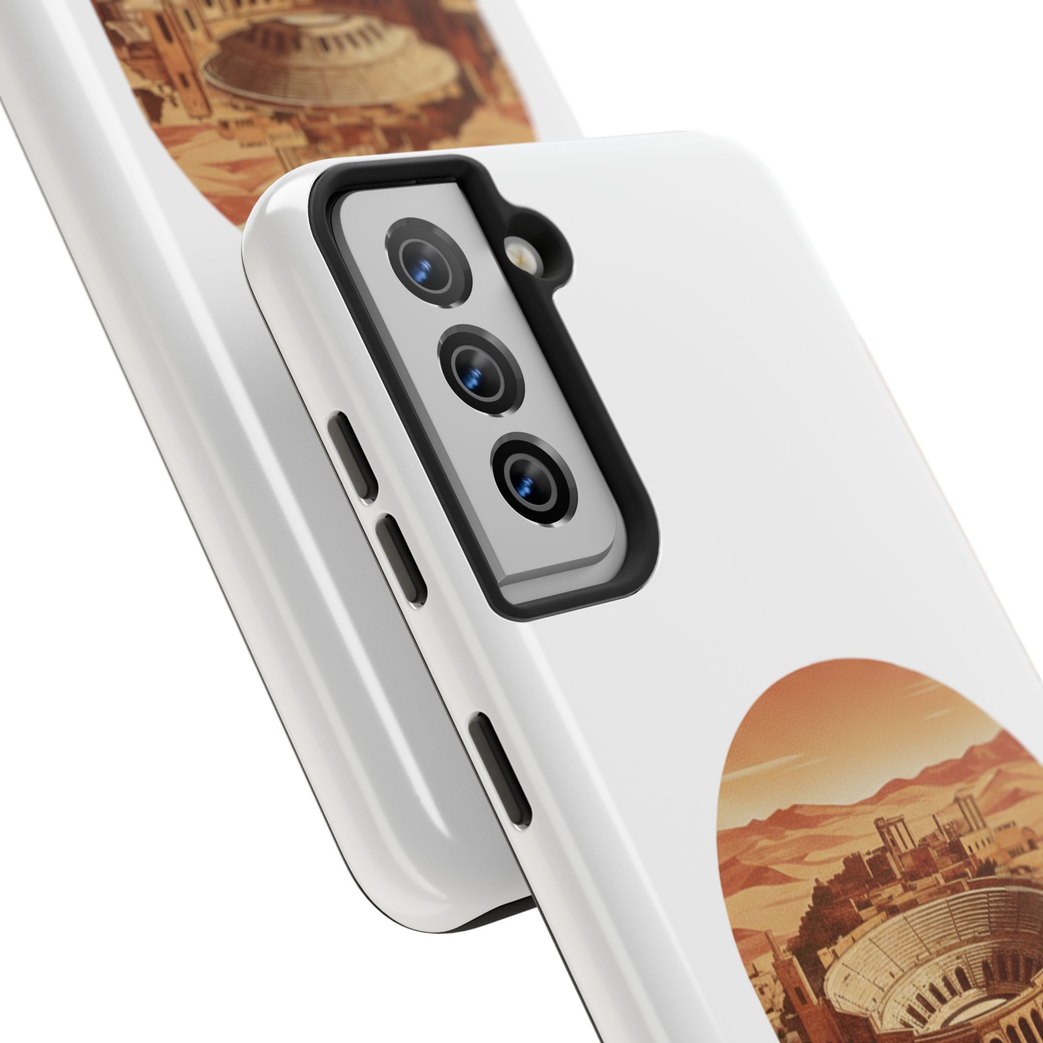 Amman Coliseum Tough Phone Case — Vintage Desert Cityscape Protective Cover