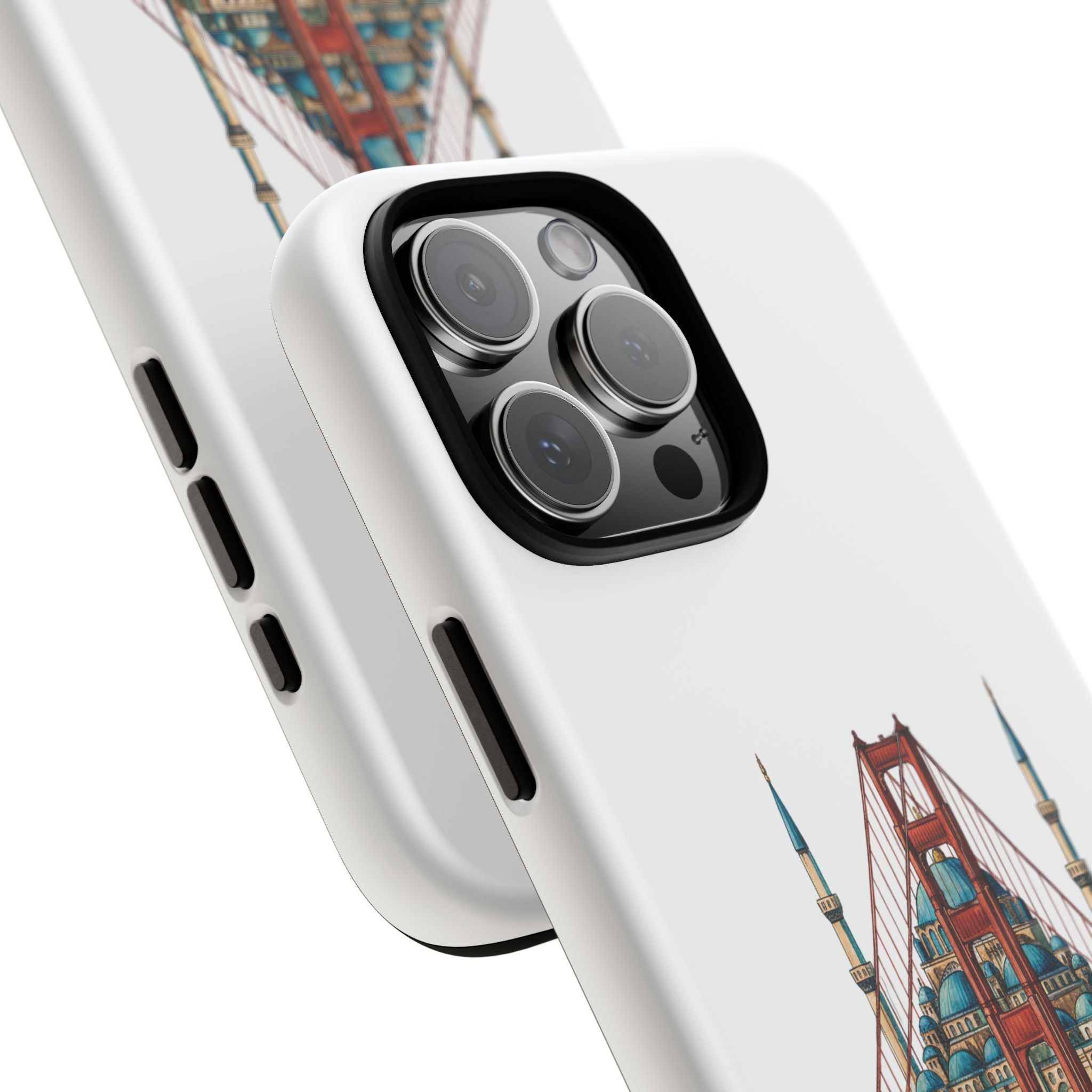 City Bridge Phone Case — Istanbul × San Francisco Illustrated Travel Design