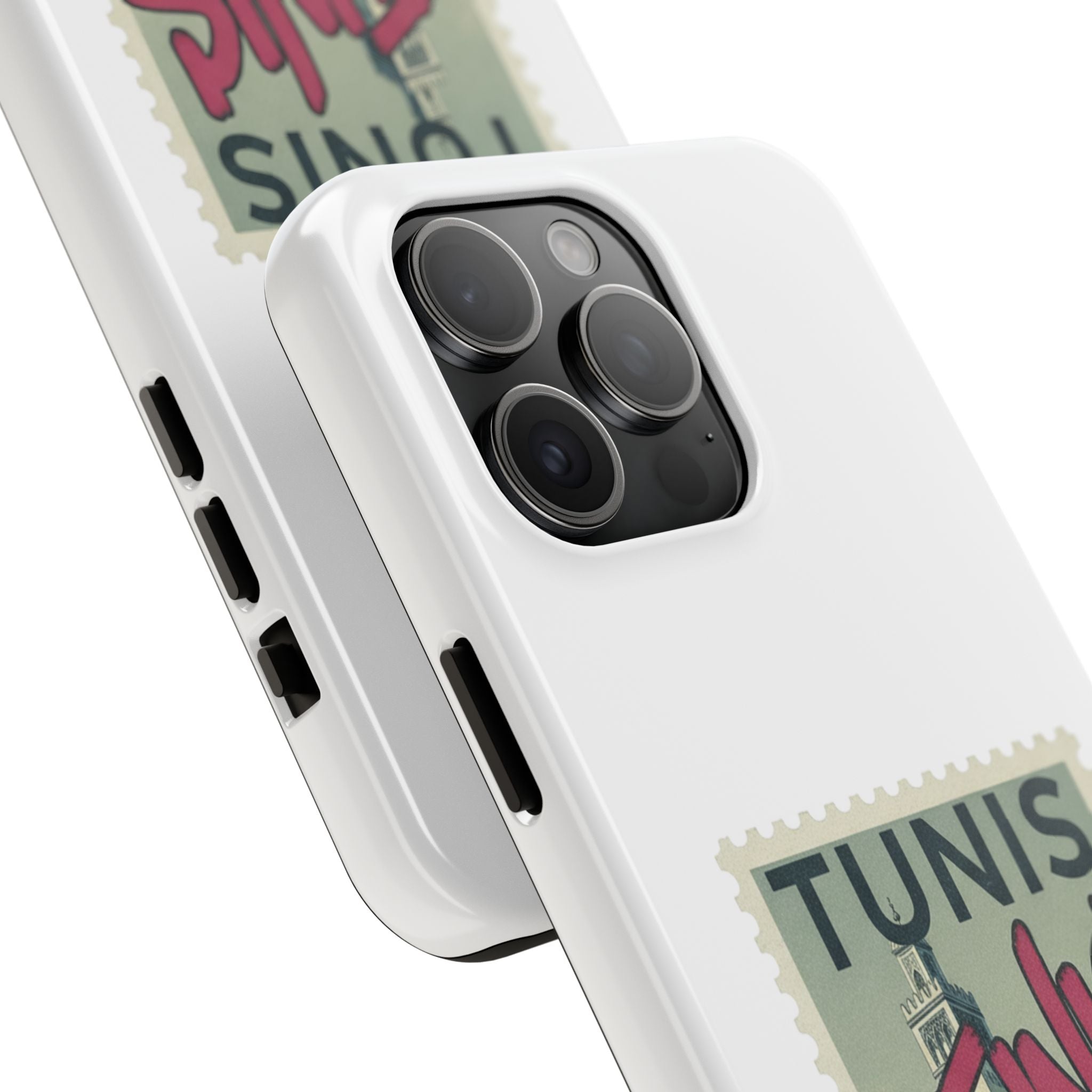 Tunis Vintage Stamp Tough Phone Case — Retro Tunisia Travel Phone Cover