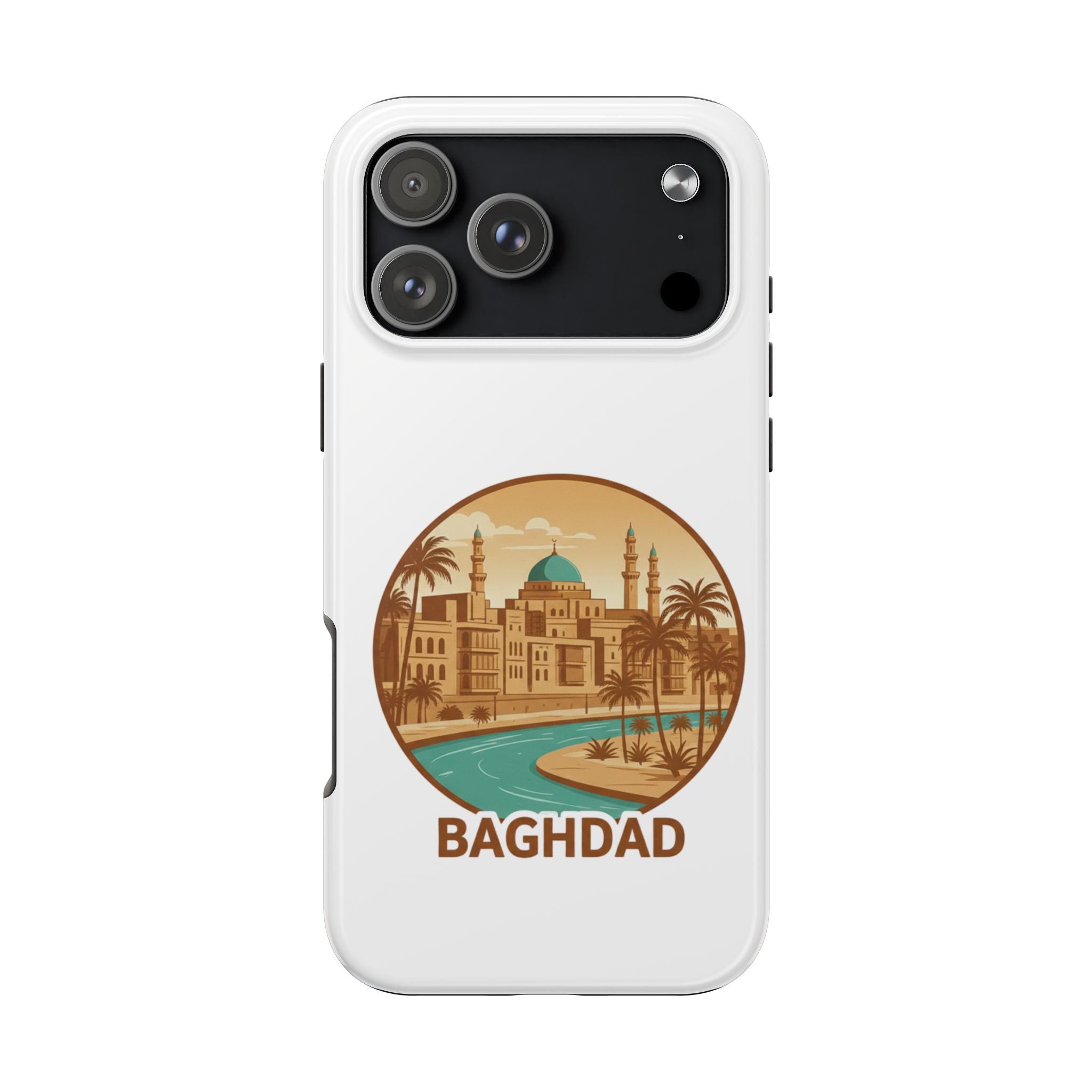 Baghdad Illustrated Tough Phone Case — Vintage Middle East Cityscape Protective Cover