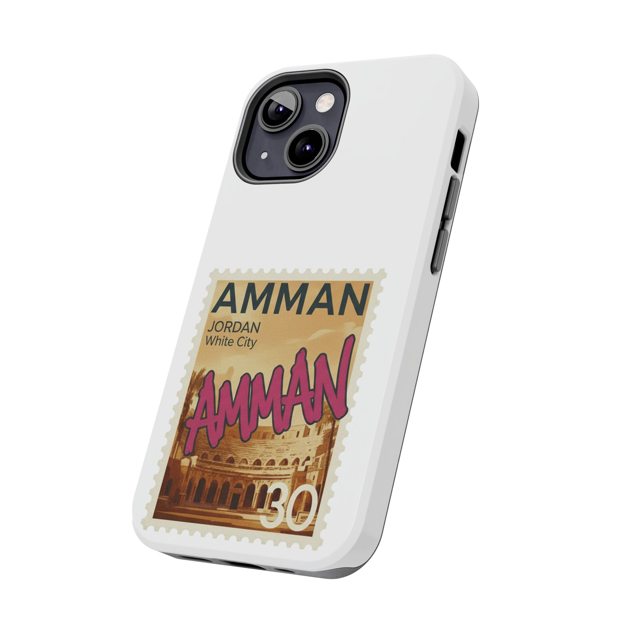 Amman Stamp Tough Phone Case — Jordan Travel Vintage Postage Design