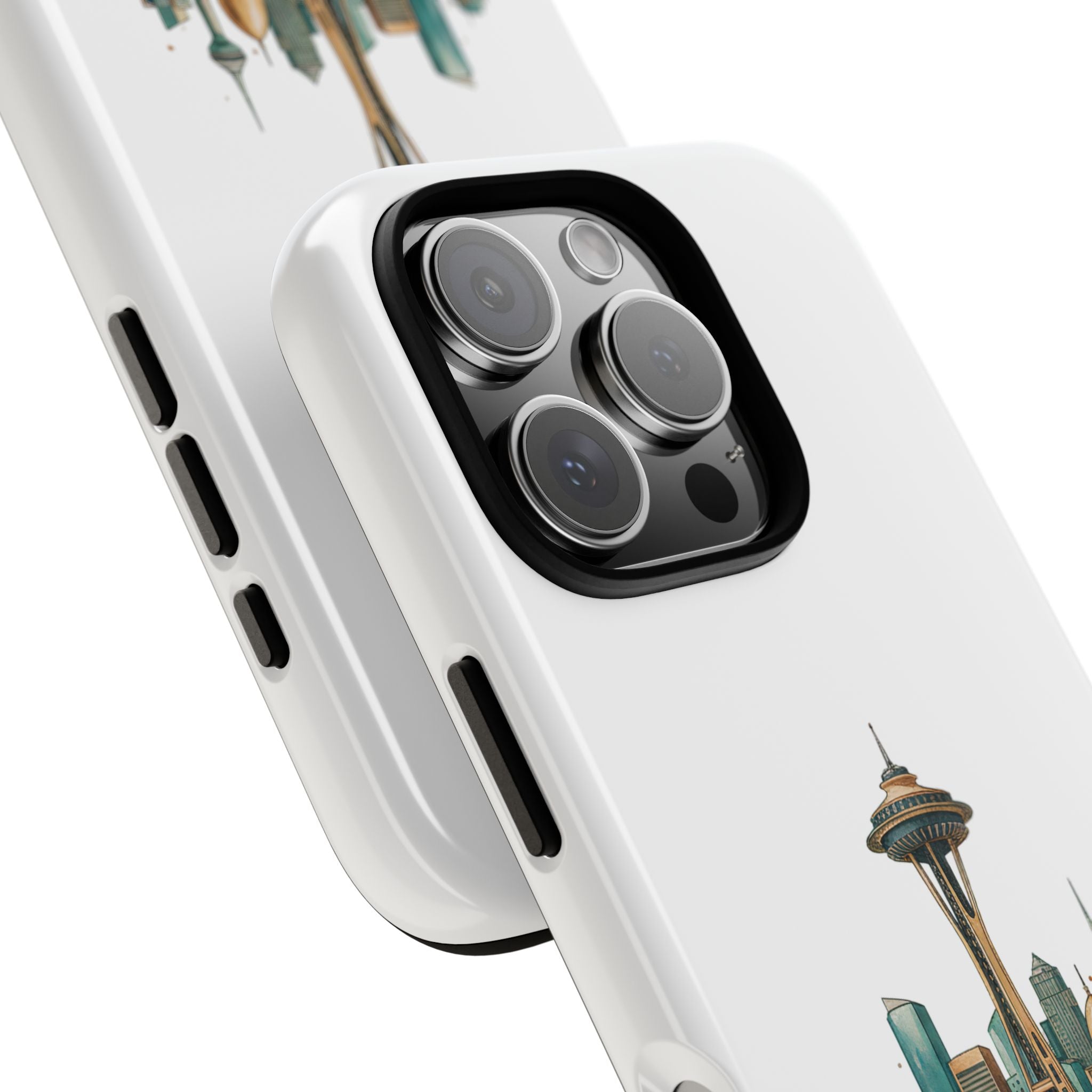 Doha x Seattle Skyline Tough Phone Case — Cityscape Protective Phone Cover