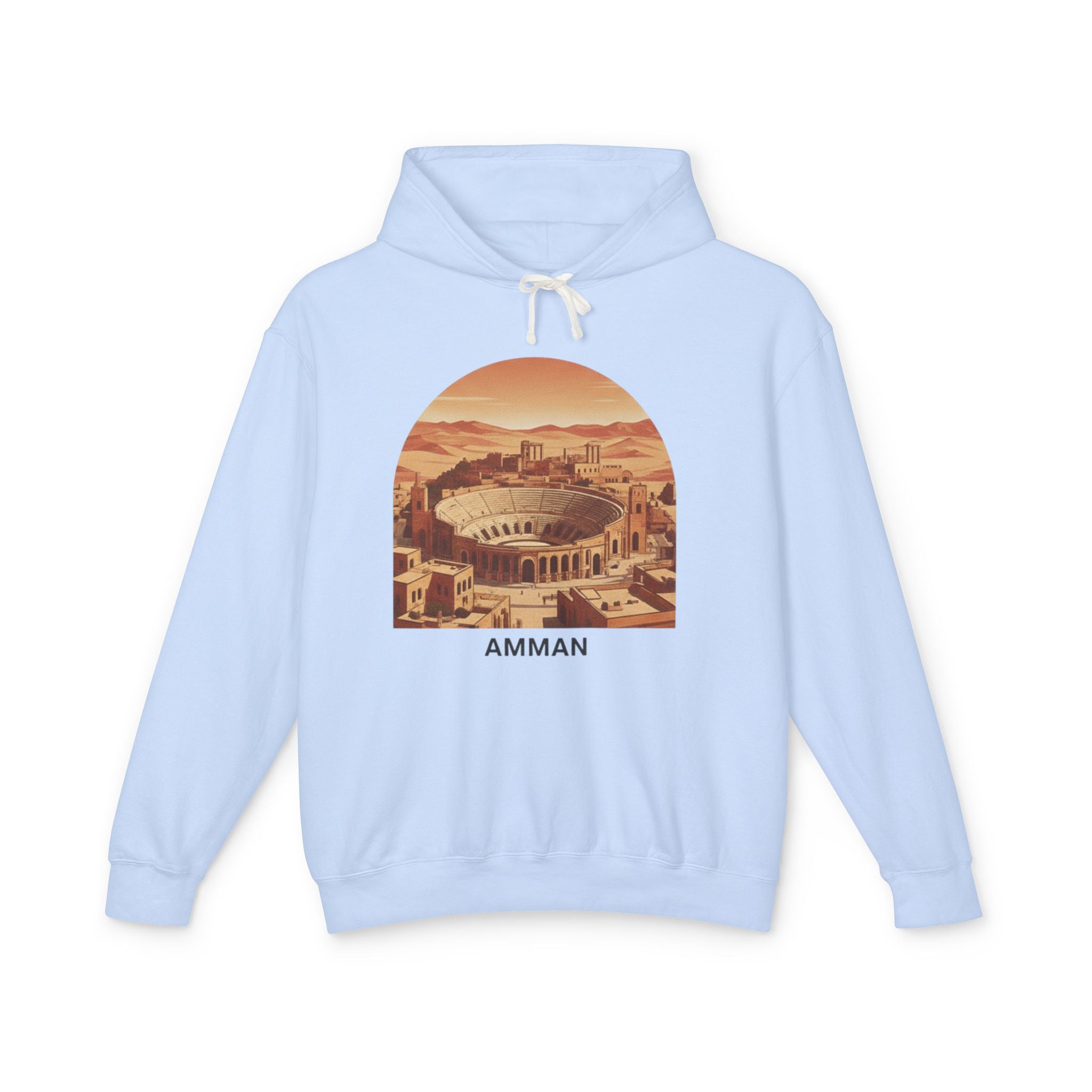 Amman Retro Arch Hoodie — Vintage Jordan Travel Sweatshirt