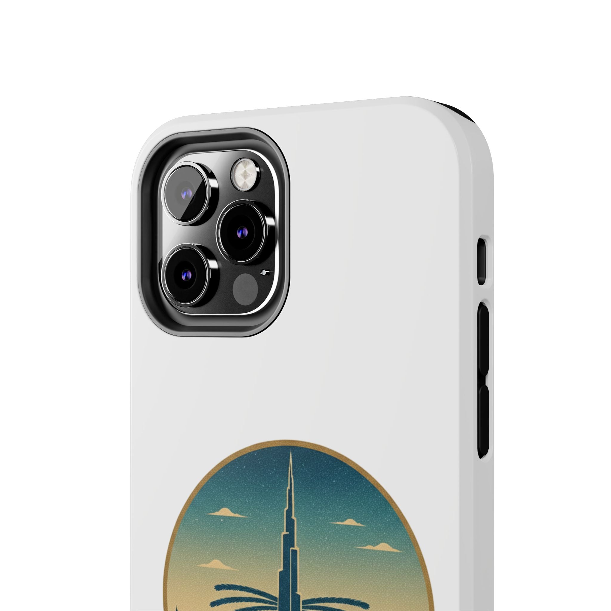 Dubai Skyline Tough Phone Case — Retro Desert Palm Travel Phone Cover