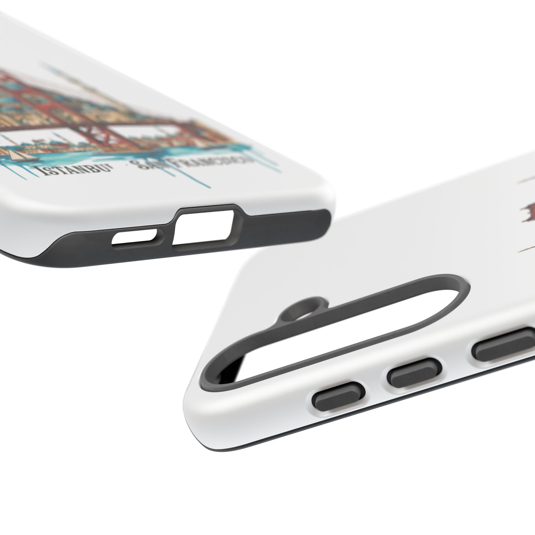 City Bridge Phone Case — Istanbul × San Francisco Illustrated Travel Design