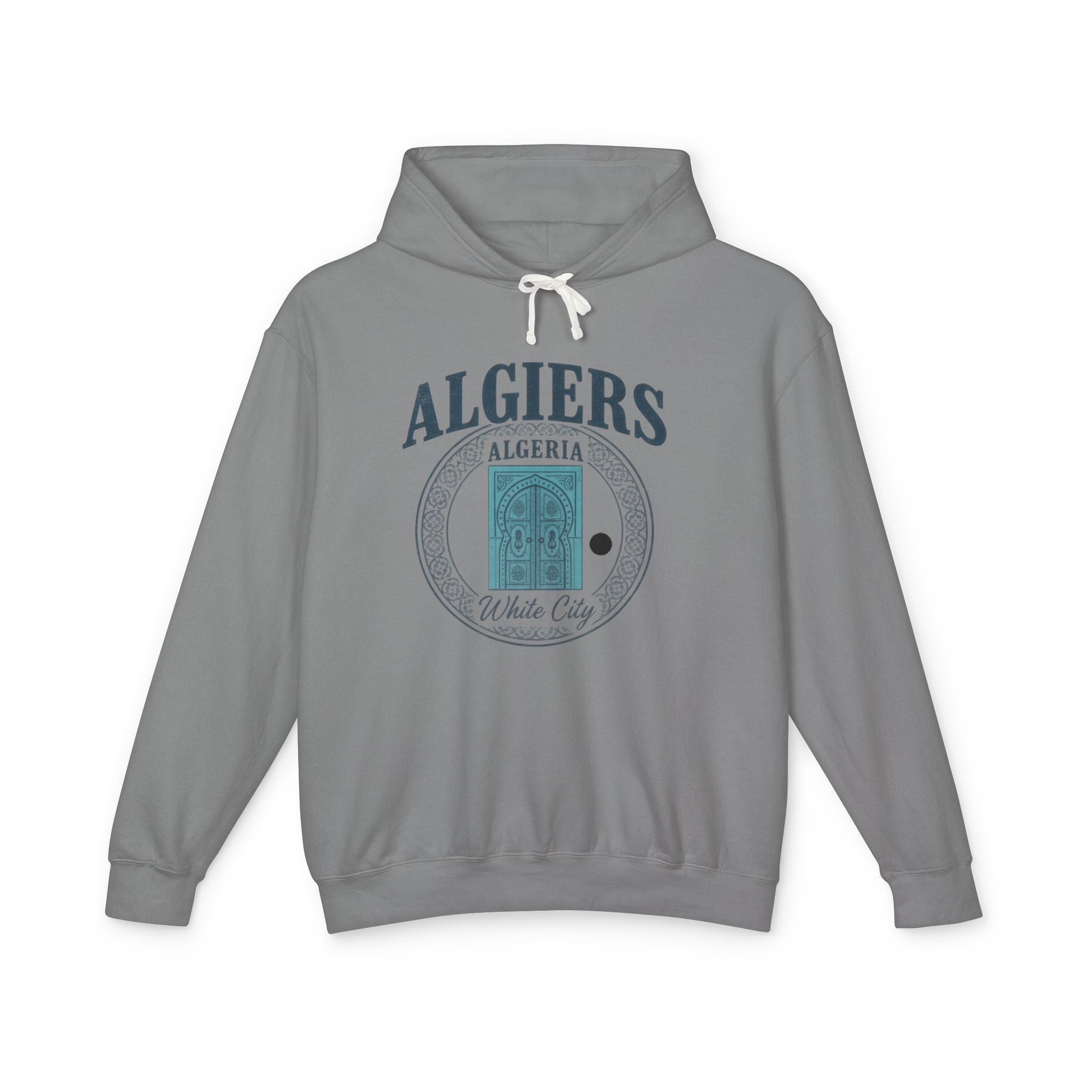 Algiers Algeria Vintage Door Hoodie — White City Travel Sweatshirt