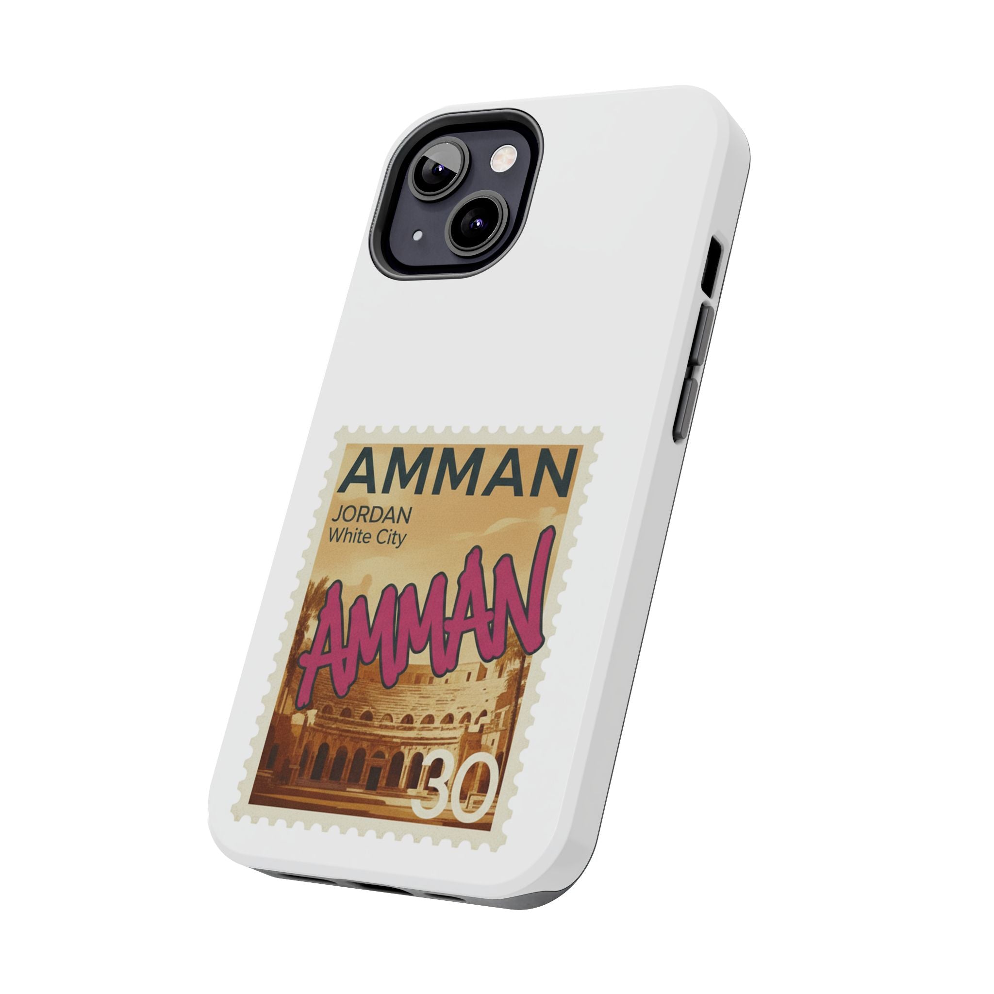 Amman Stamp Tough Phone Case — Jordan Travel Vintage Postage Design