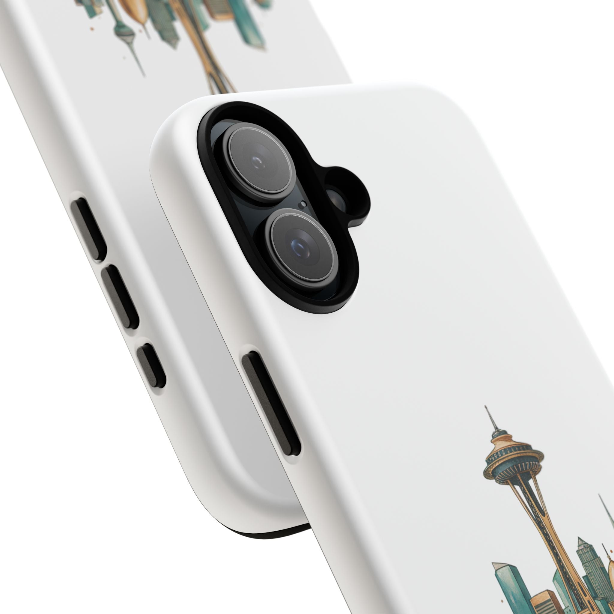 Doha x Seattle Skyline Tough Phone Case — Cityscape Protective Phone Cover