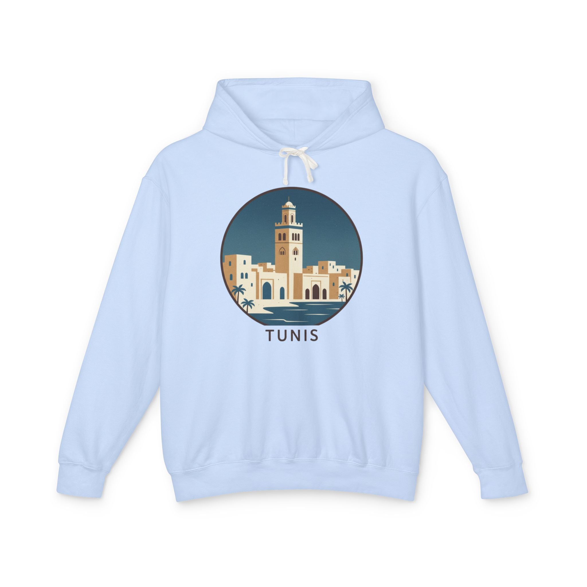 Tunis Skyline Hoodie — Minimalist Tunis Travel Sweatshirt