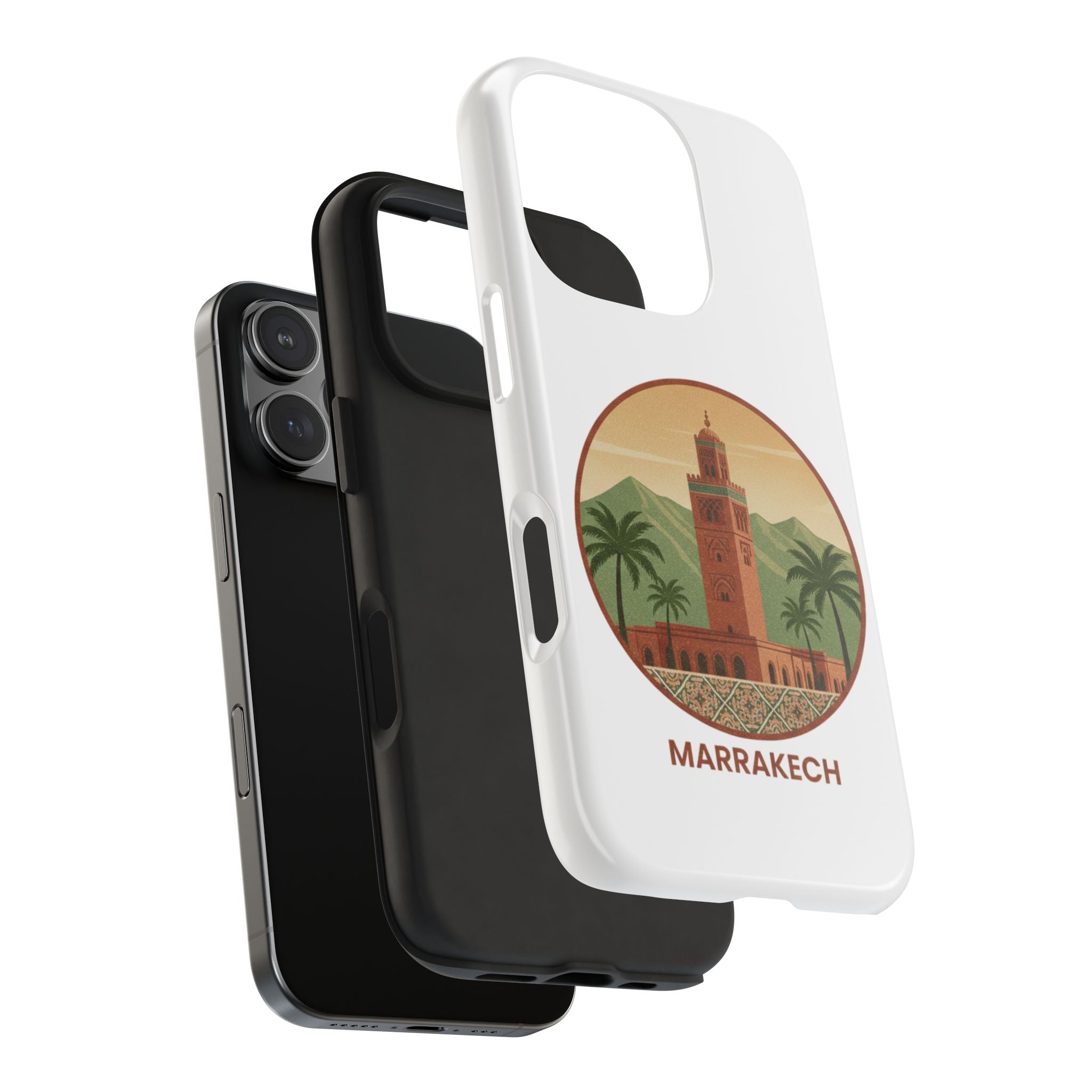 Marrakech Travel Phone Case — Vintage Moroccan Koutoubia Tower Design