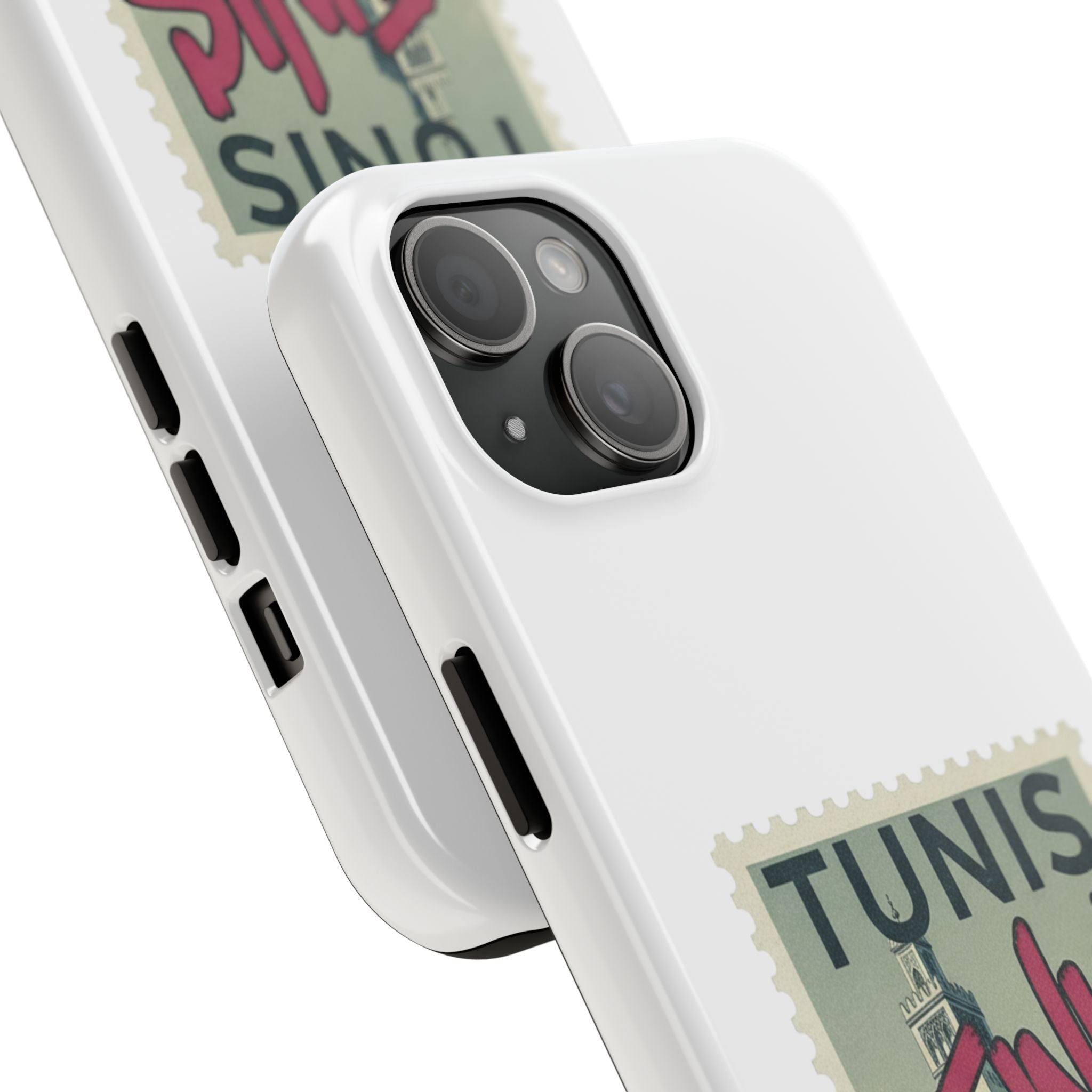 Tunis Vintage Stamp Tough Phone Case — Retro Tunisia Travel Phone Cover