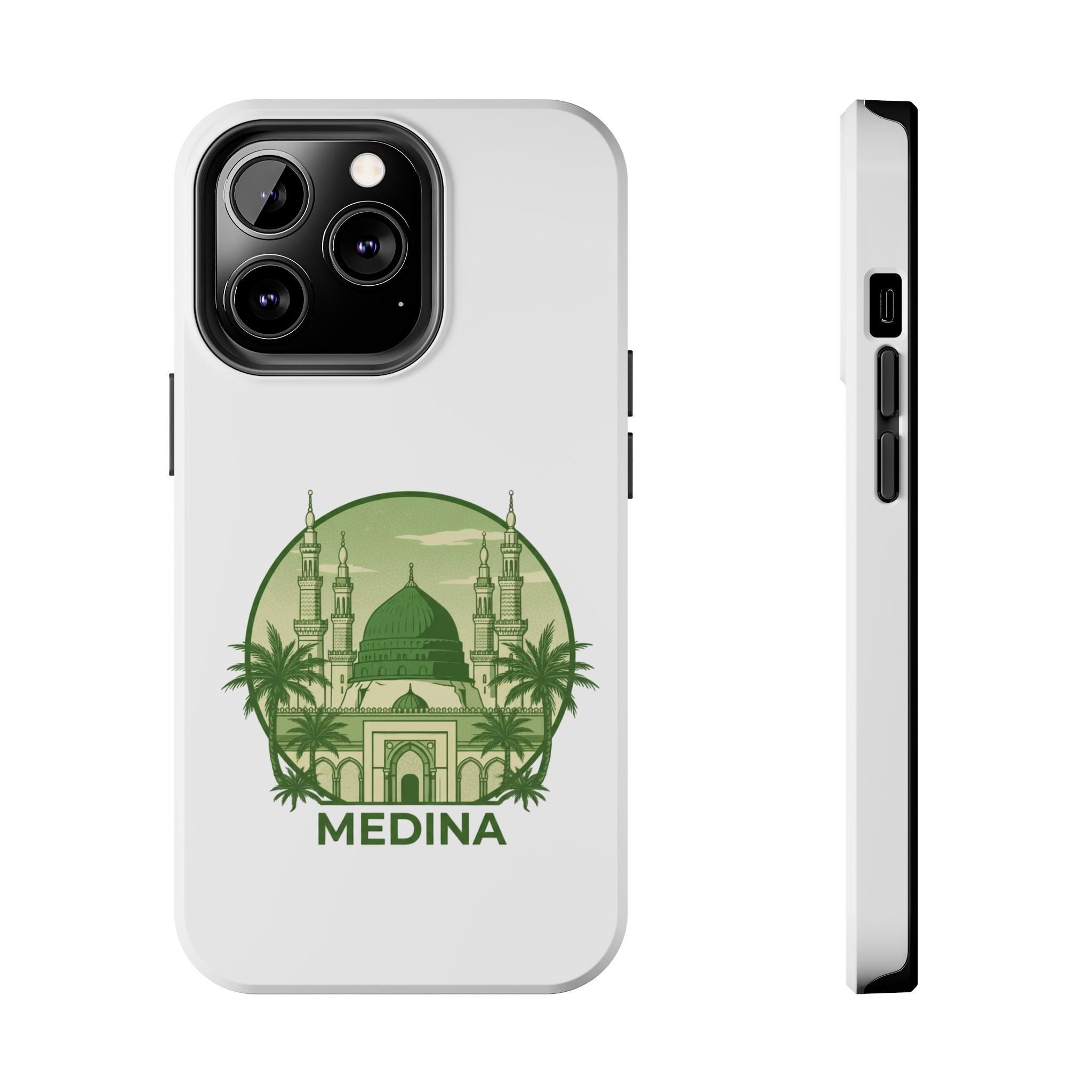 Medina Mosque Tough Phone Case – Islamic Landmark Green Phone Cover