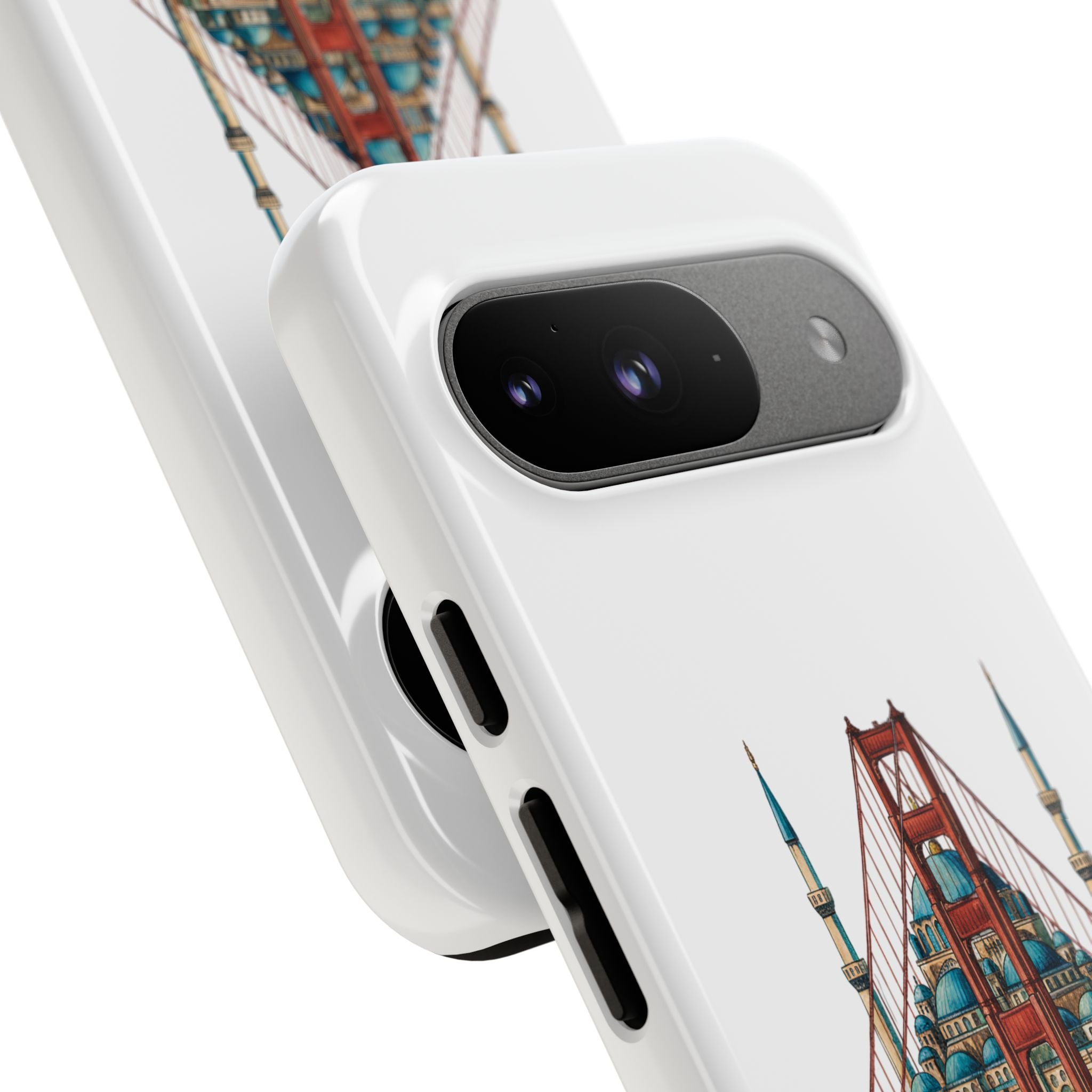 City Bridge Phone Case — Istanbul × San Francisco Illustrated Travel Design