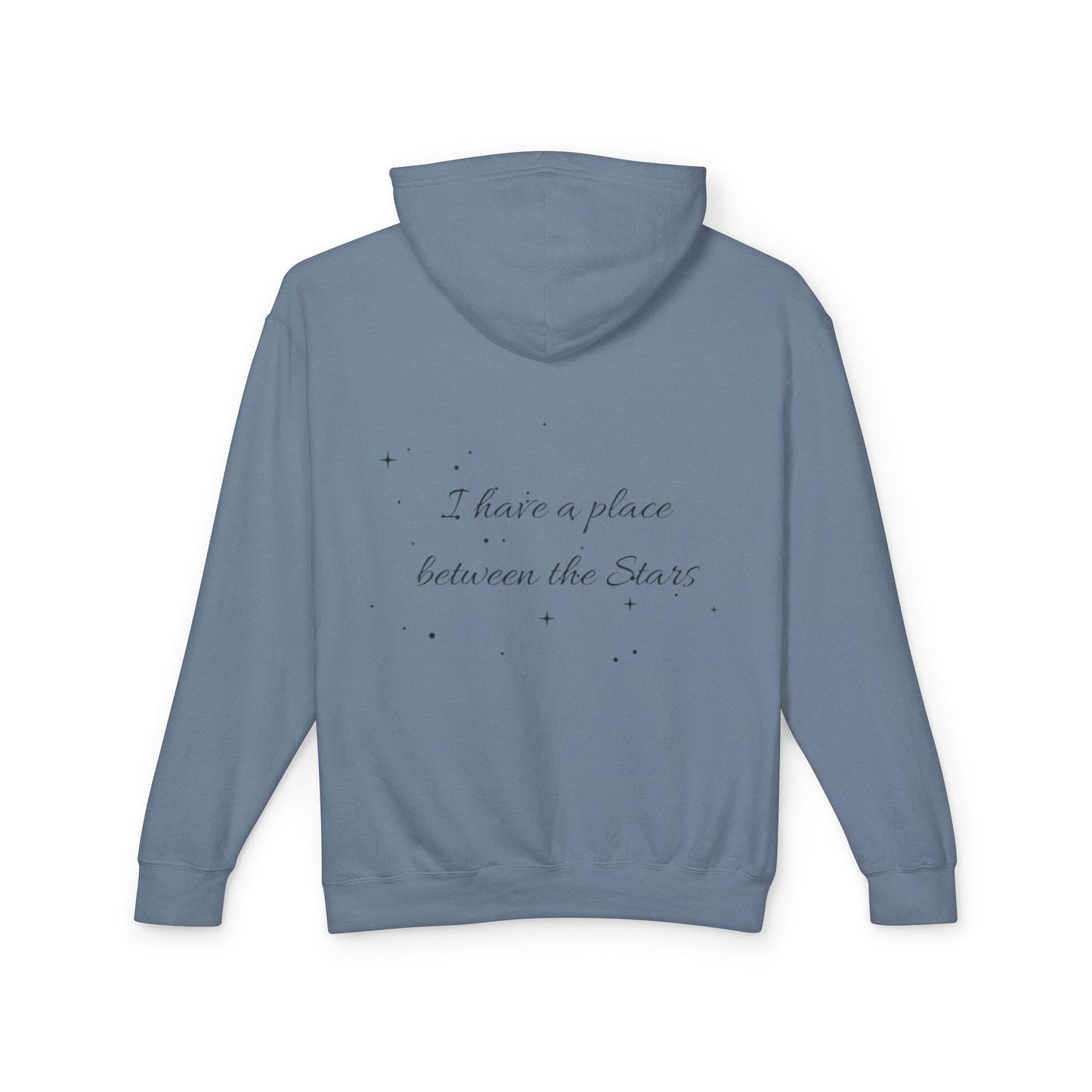 Starry Script Hoodie — "I Have a Place Between the Stars"