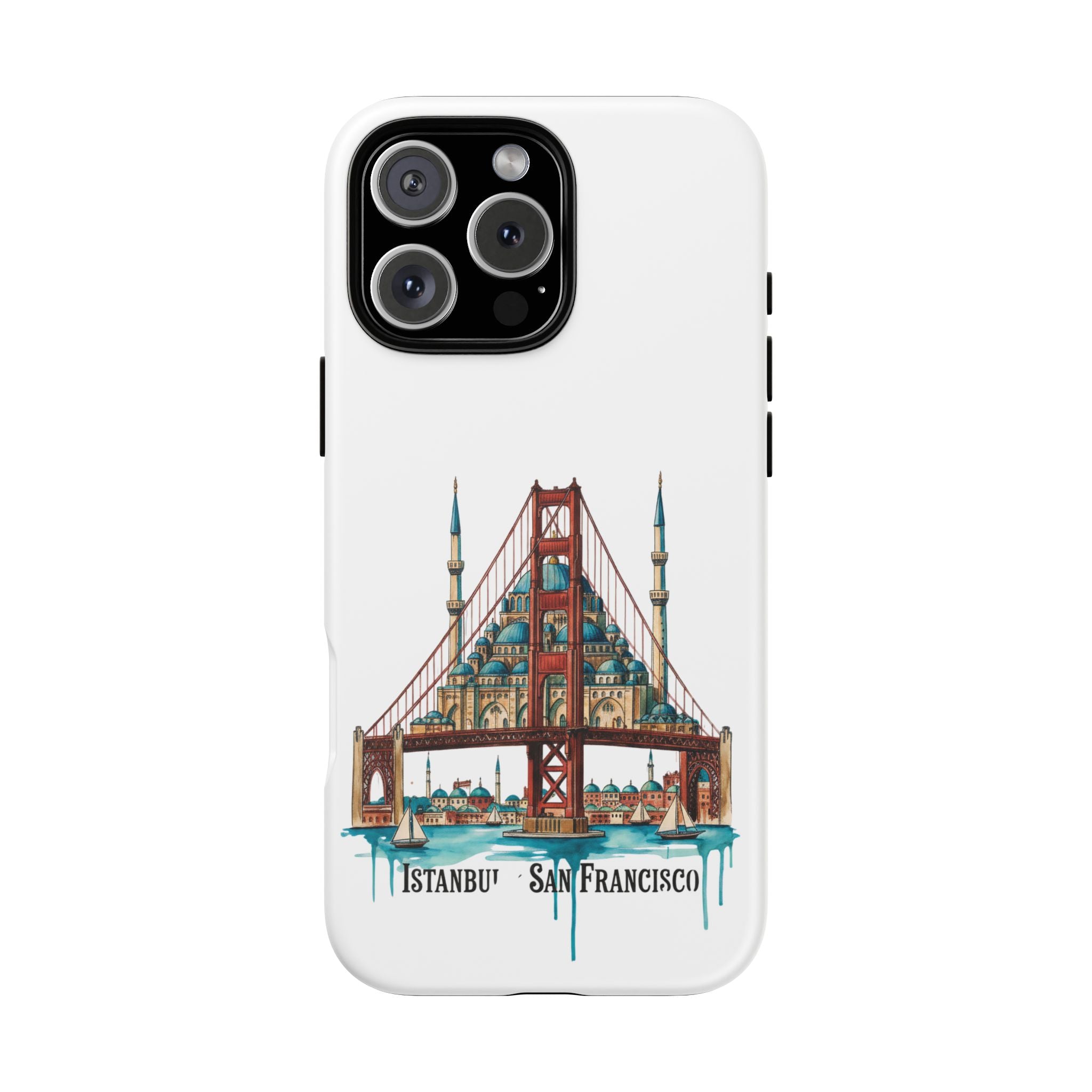 City Bridge Phone Case — Istanbul × San Francisco Illustrated Travel Design