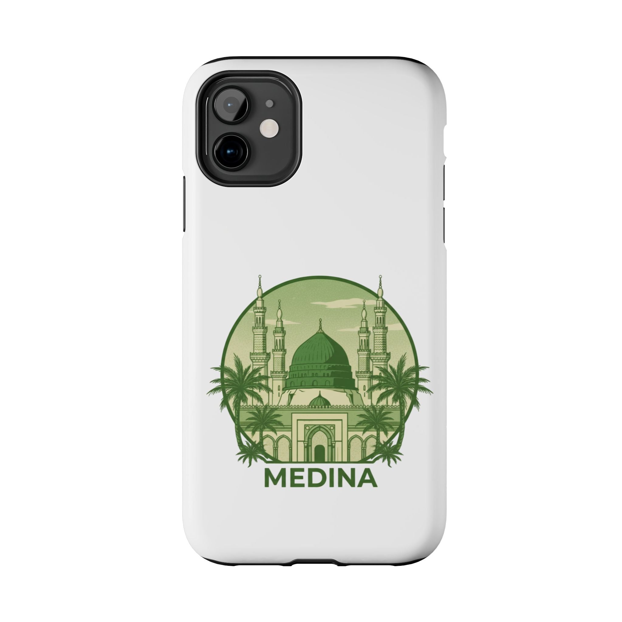 Medina Mosque Tough Phone Case – Islamic Landmark Green Phone Cover