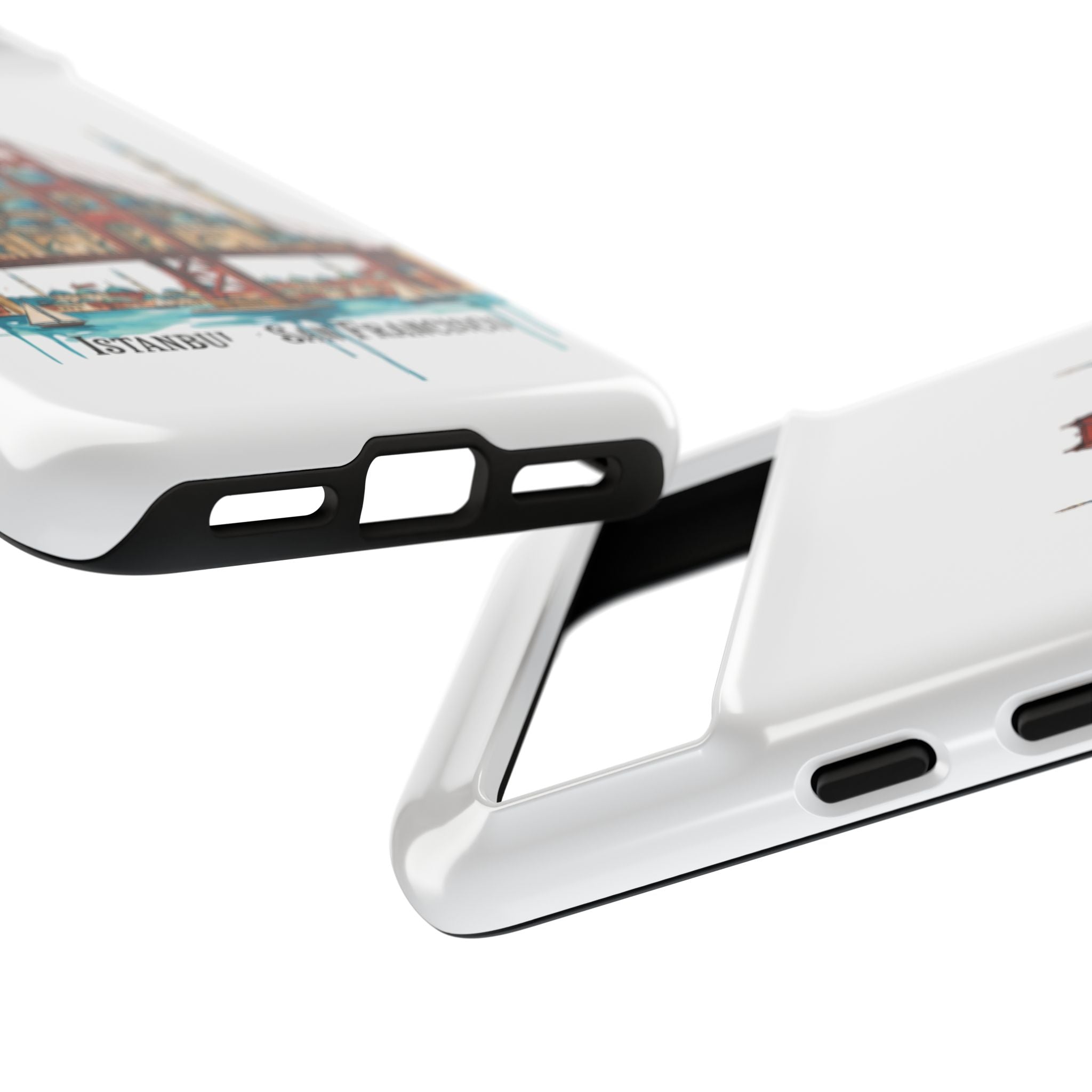 City Bridge Phone Case — Istanbul × San Francisco Illustrated Travel Design