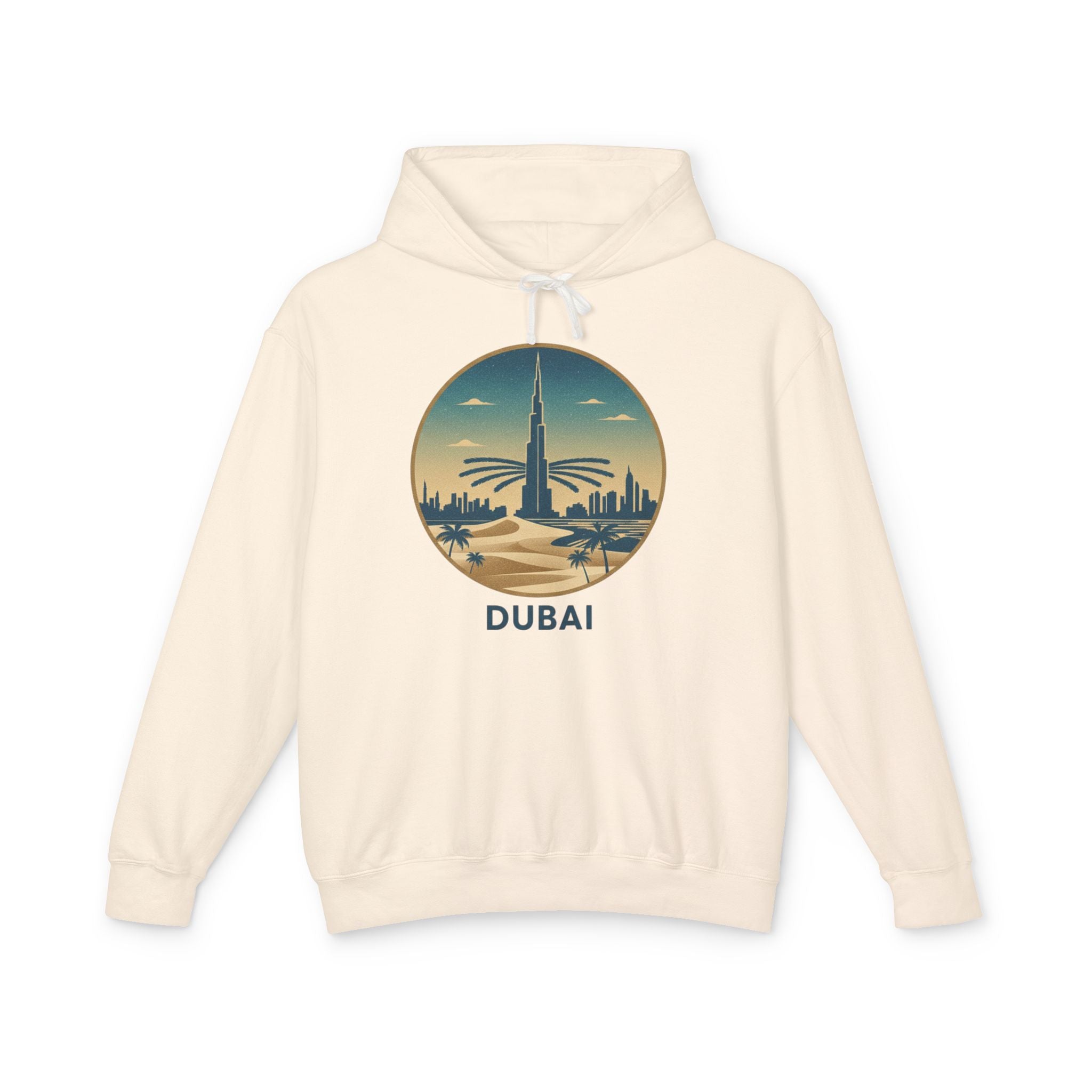 Dubai Skyline Hoodie — Vintage Desert Sunset Travel Sweatshirt