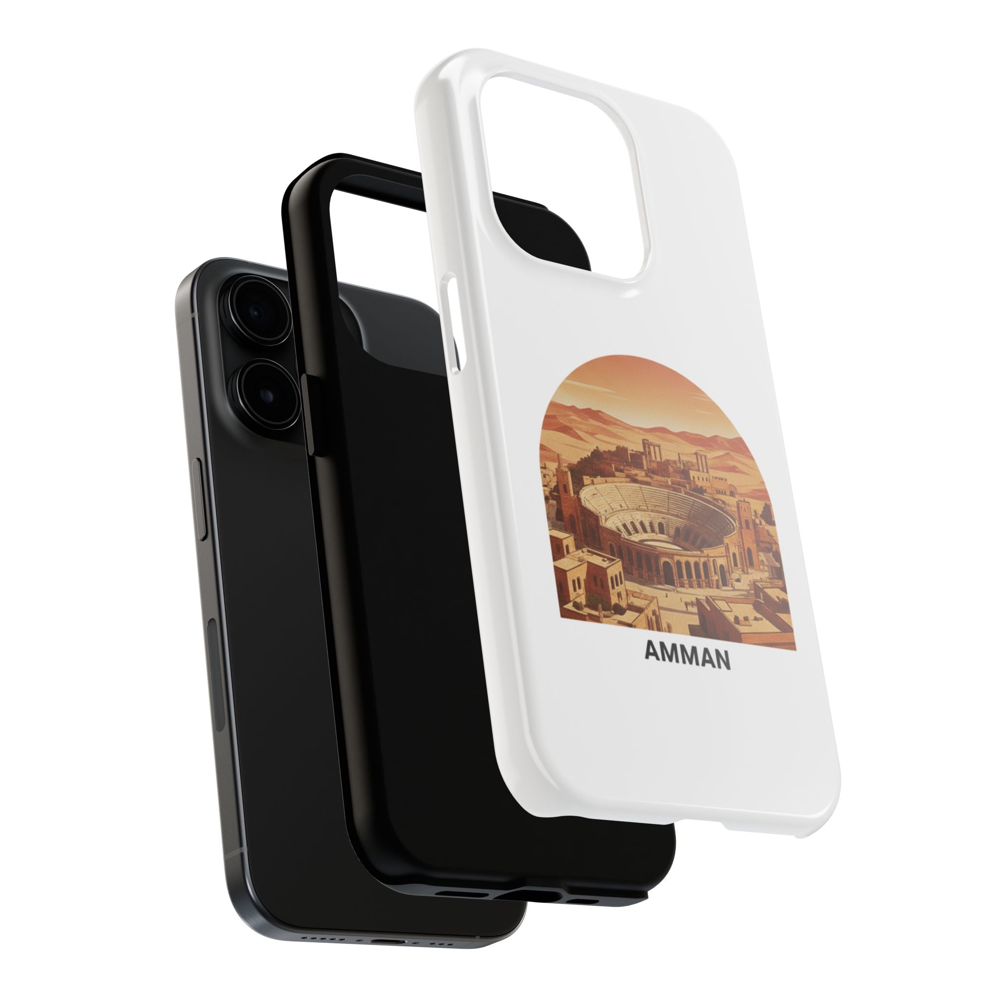 Amman Coliseum Tough Phone Case — Vintage Desert Cityscape Protective Cover