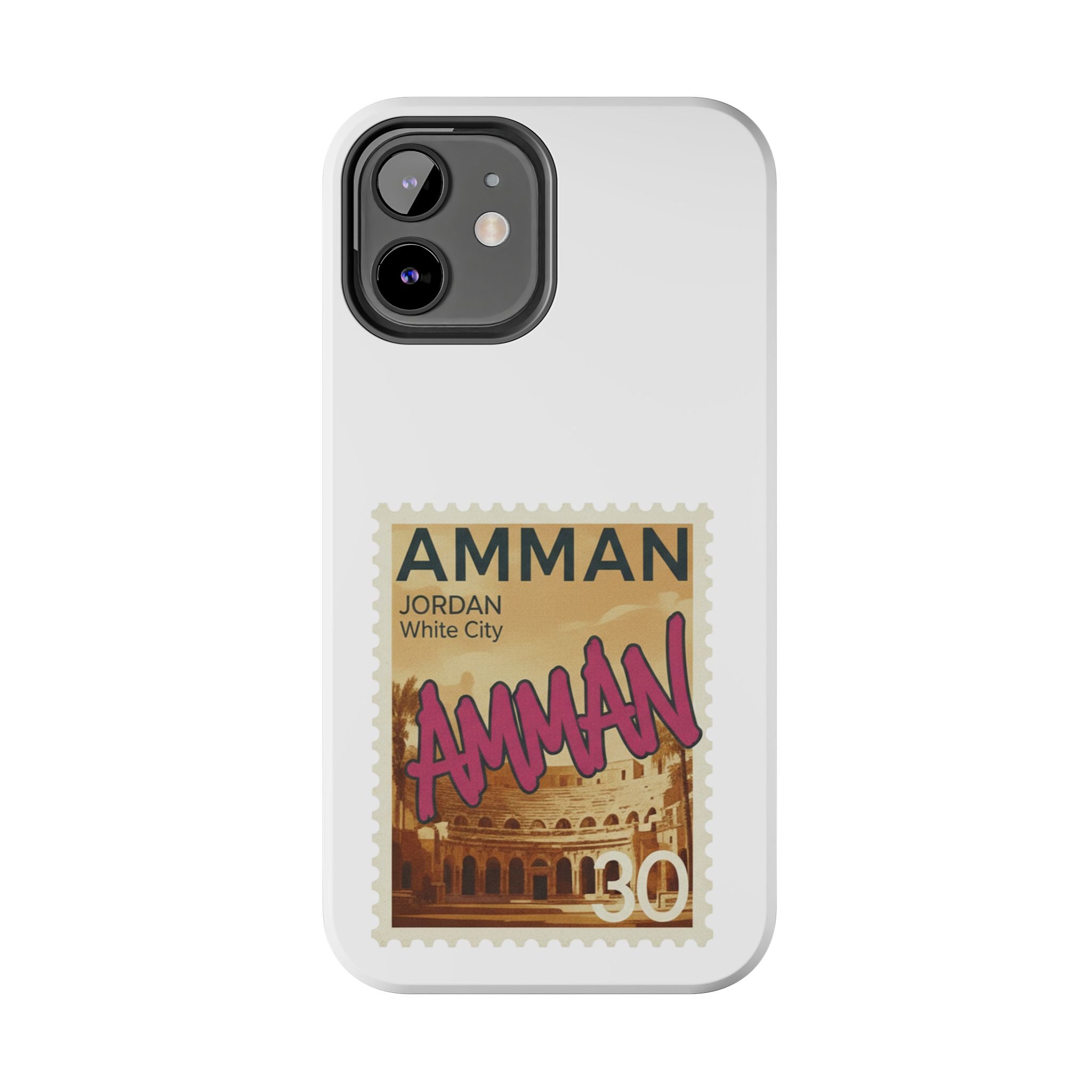 Amman Stamp Tough Phone Case — Jordan Travel Vintage Postage Design