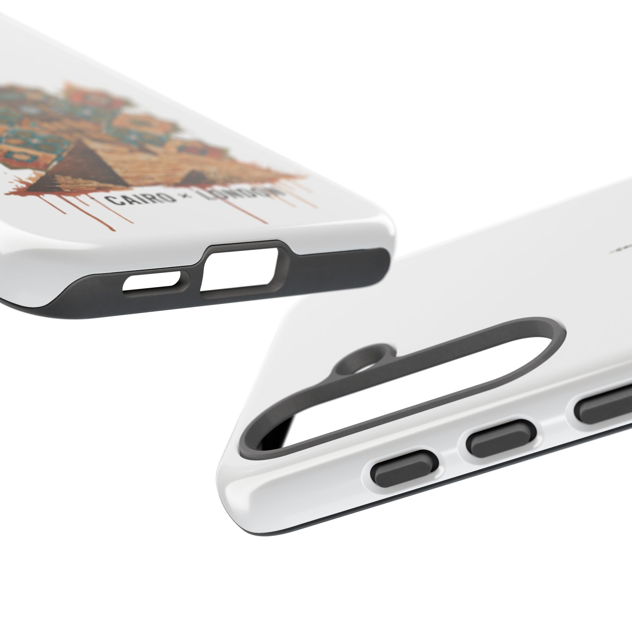 Cairo × London Phone Case — Vintage Mosaic Pyramids & Big Ben Travel Design