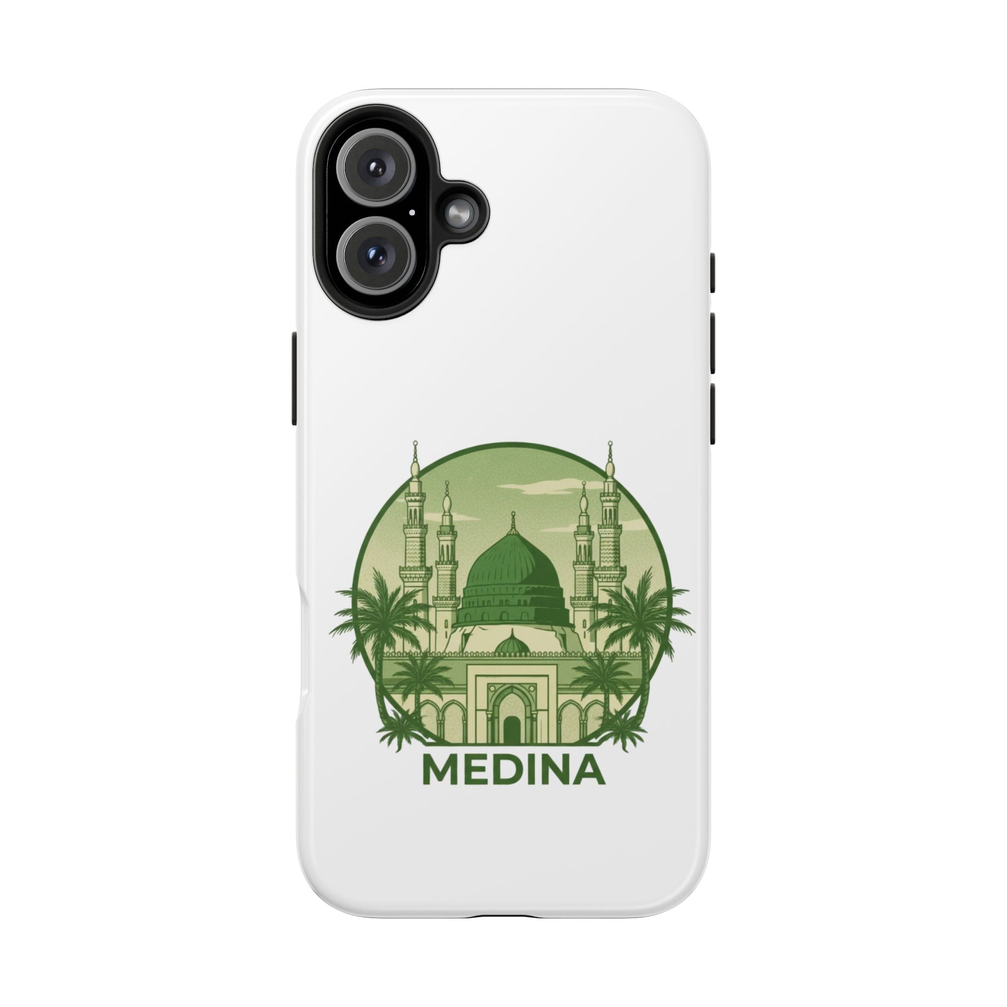 Medina Mosque Tough Phone Case – Islamic Landmark Green Phone Cover