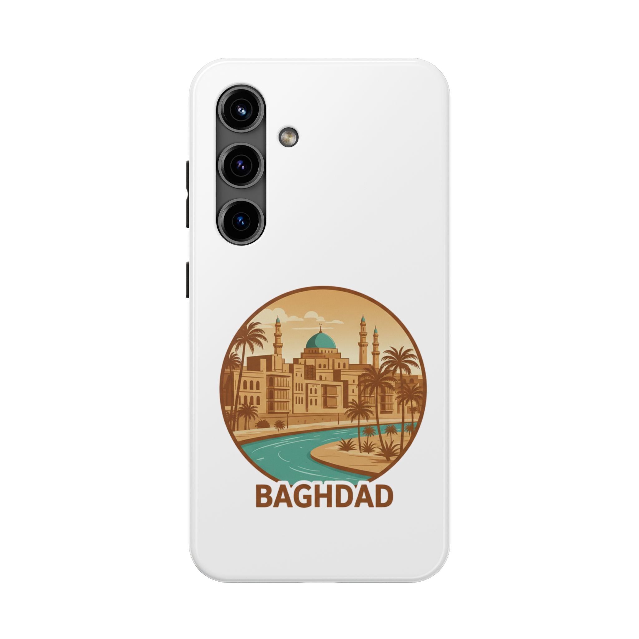 Baghdad Illustrated Tough Phone Case — Vintage Middle East Cityscape Protective Cover