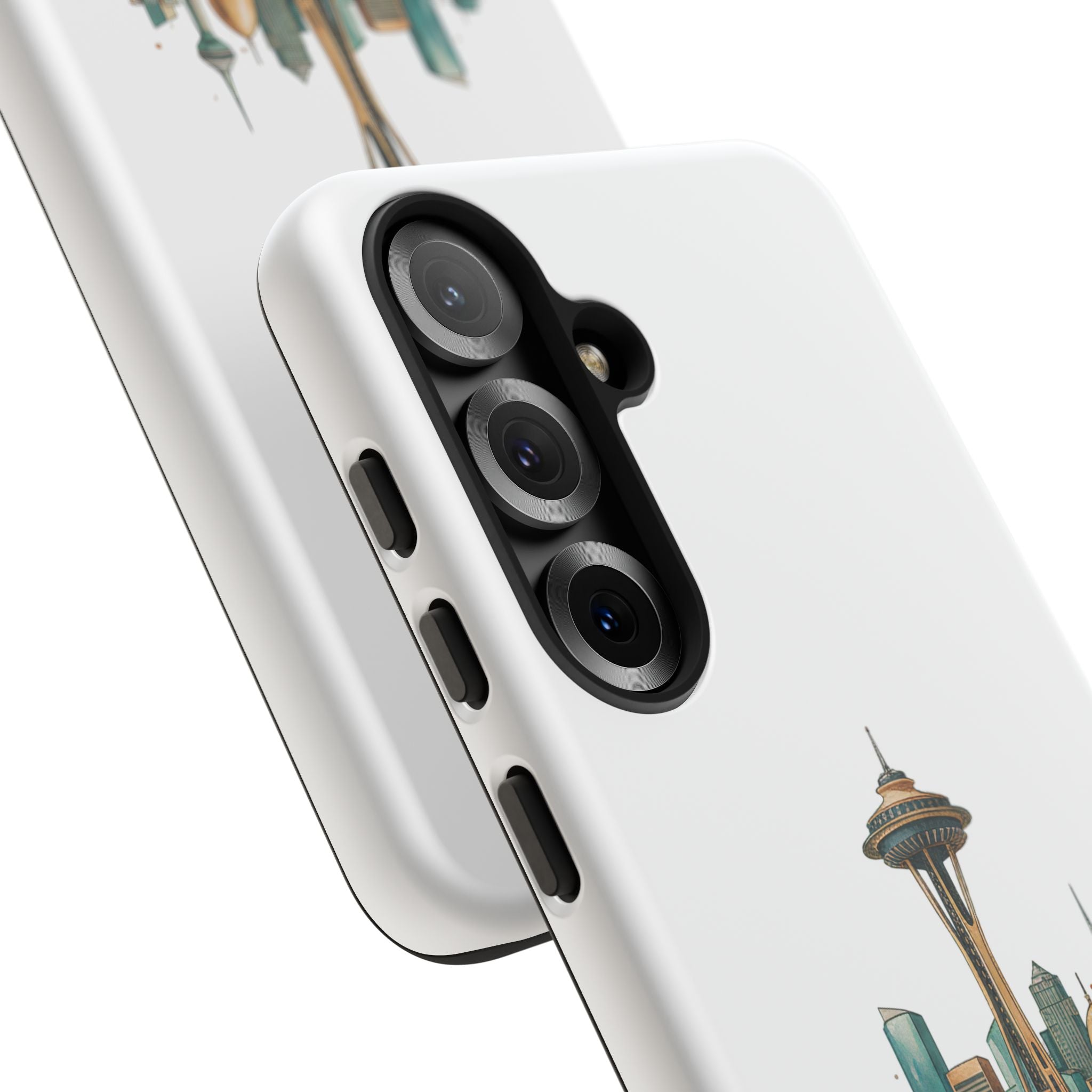 Doha x Seattle Skyline Tough Phone Case — Cityscape Protective Phone Cover