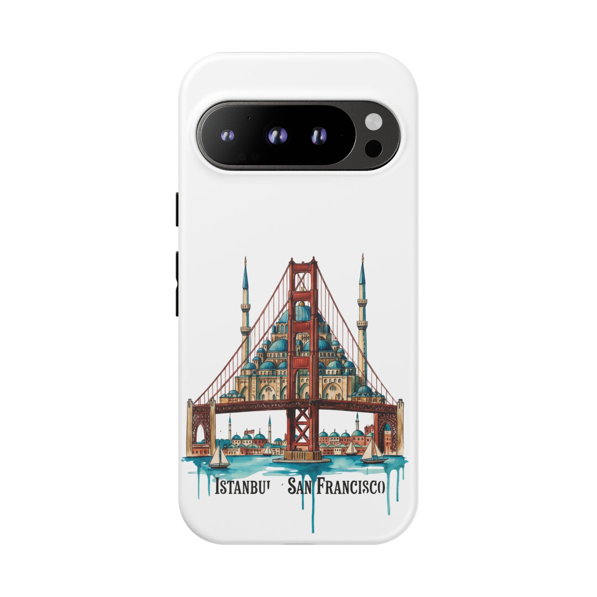 City Bridge Phone Case — Istanbul × San Francisco Illustrated Travel Design