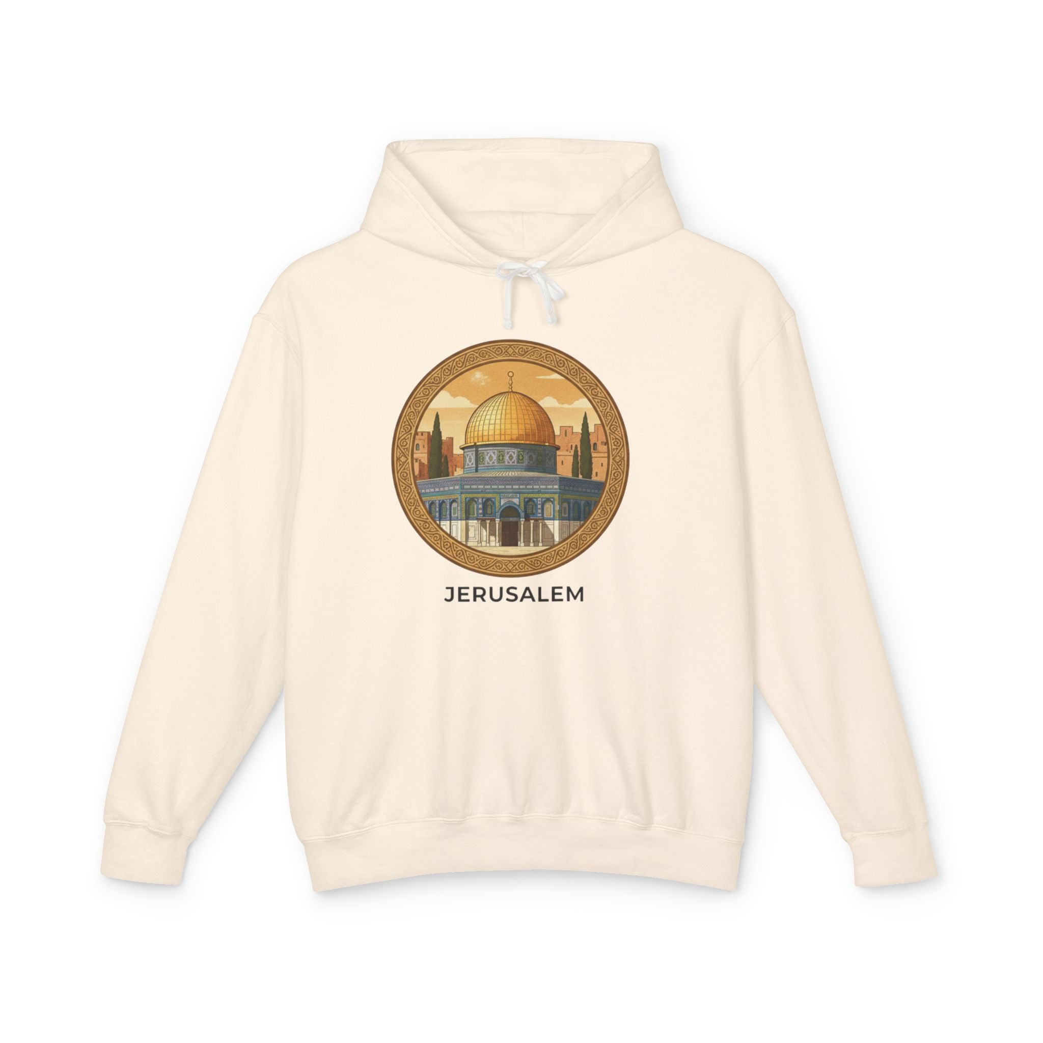 Jerusalem Dome Graphic Hoodie — Vintage Holy City Travel Sweatshirt