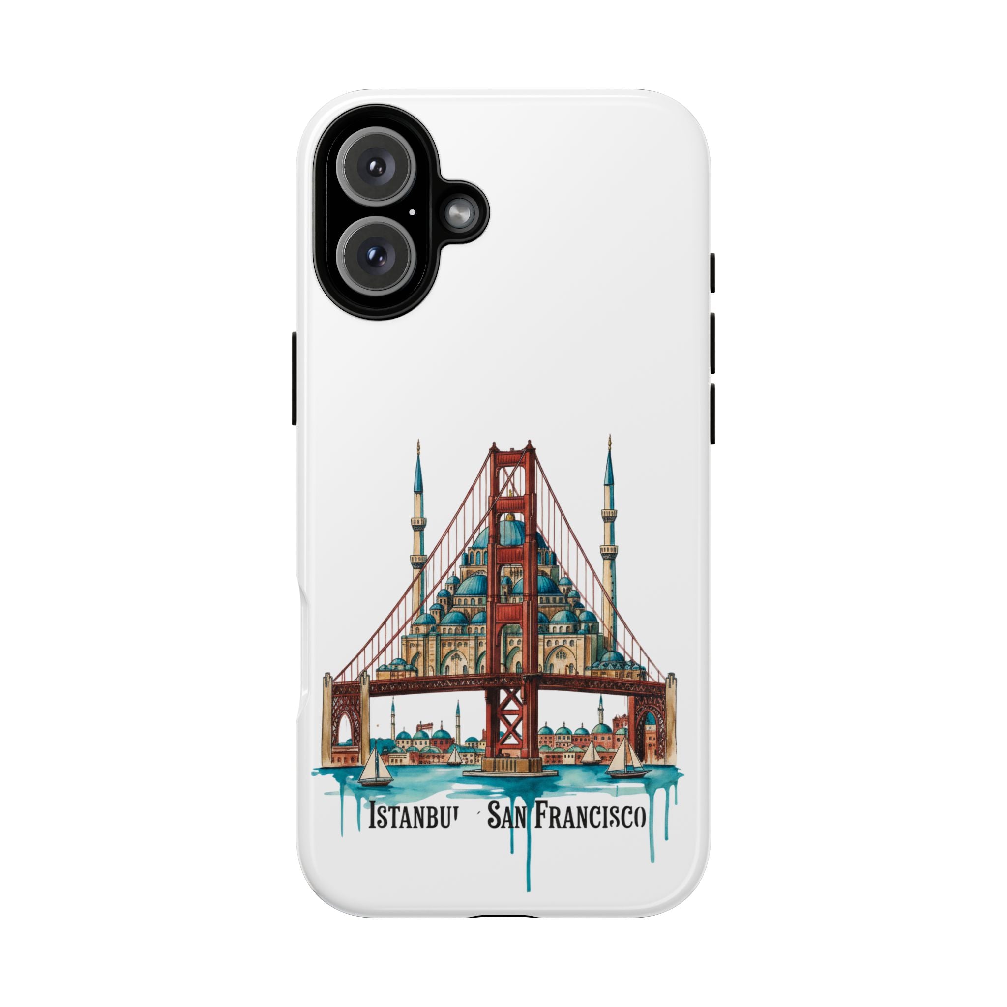 City Bridge Phone Case — Istanbul × San Francisco Illustrated Travel Design
