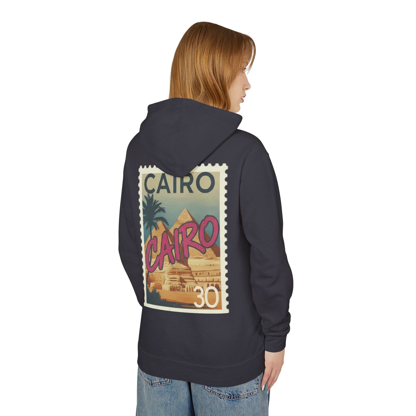Cairo Vintage Postage Stamp Hoodie — Retro Egypt Travel Sweatshirt