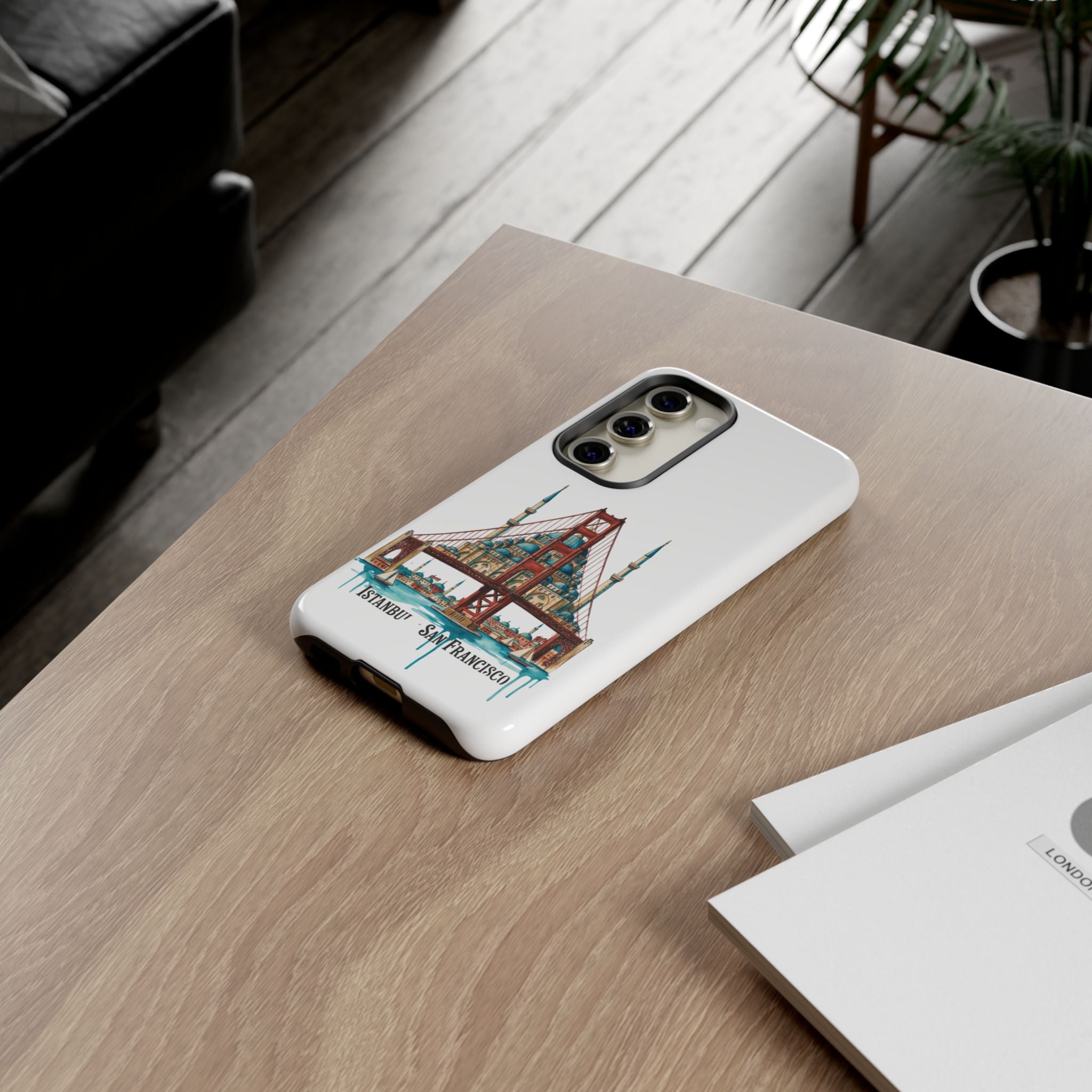 City Bridge Phone Case — Istanbul × San Francisco Illustrated Travel Design
