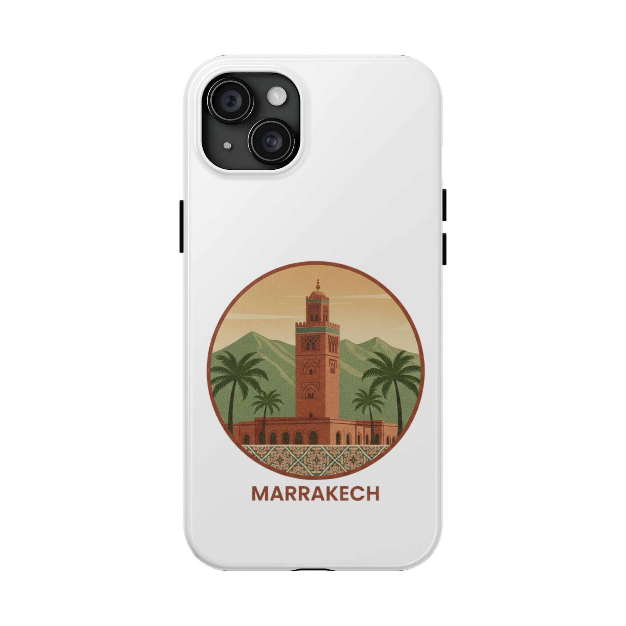 Marrakech Travel Phone Case — Vintage Moroccan Koutoubia Tower Design