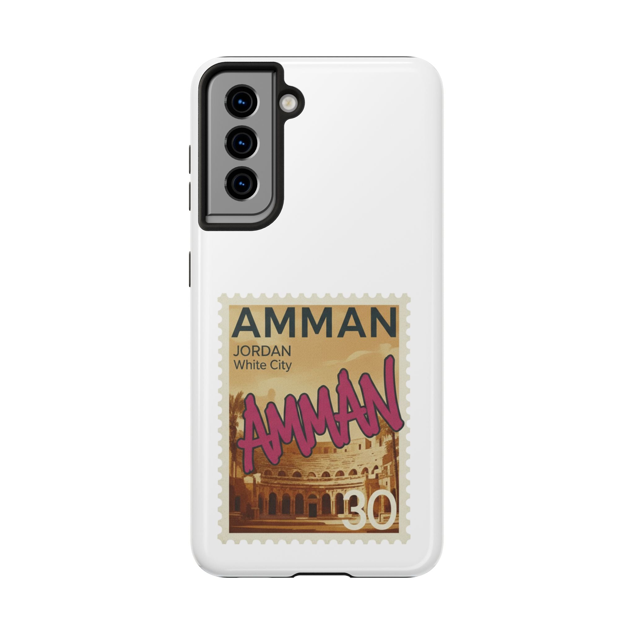 Amman Stamp Tough Phone Case — Jordan Travel Vintage Postage Design
