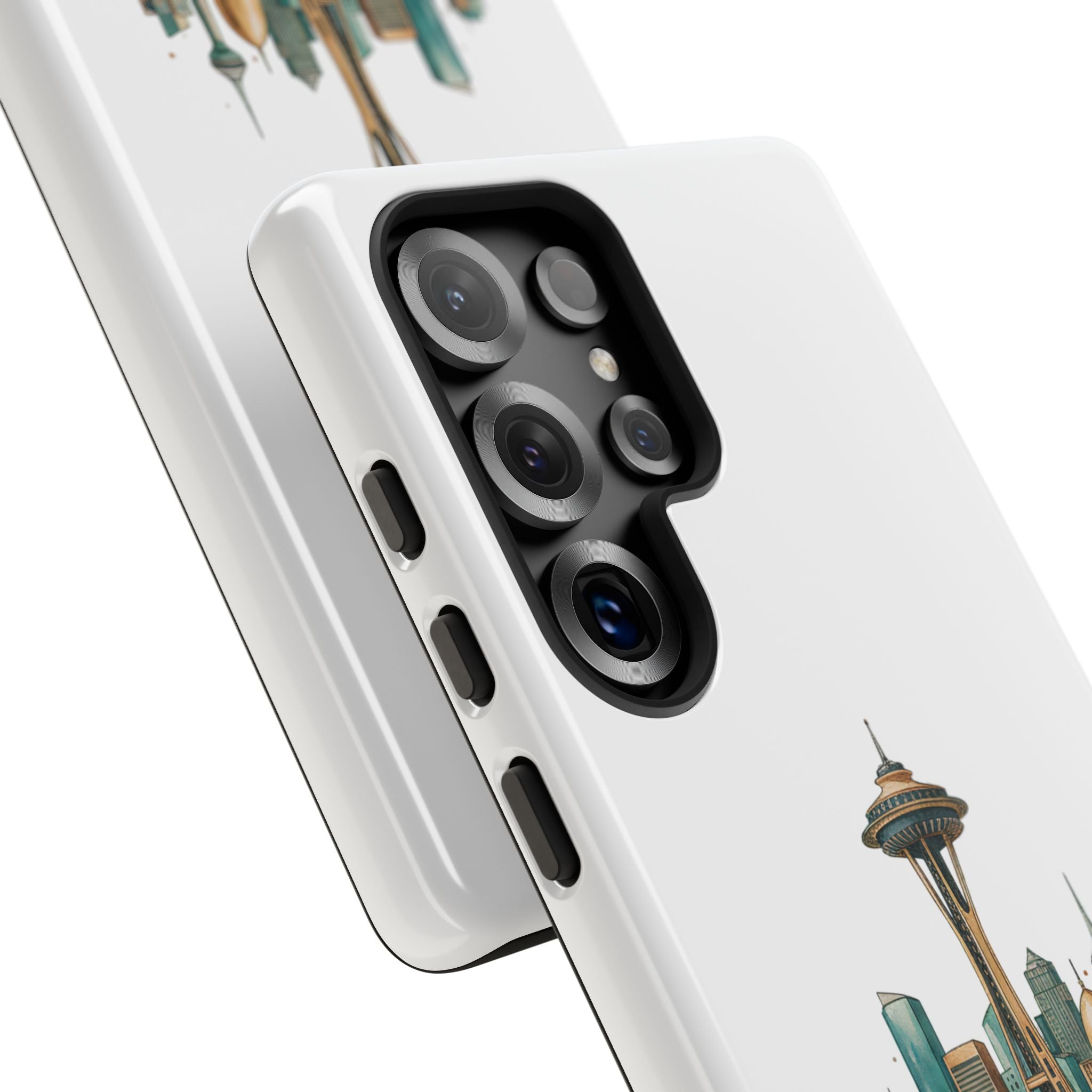 Doha x Seattle Skyline Tough Phone Case — Cityscape Protective Phone Cover