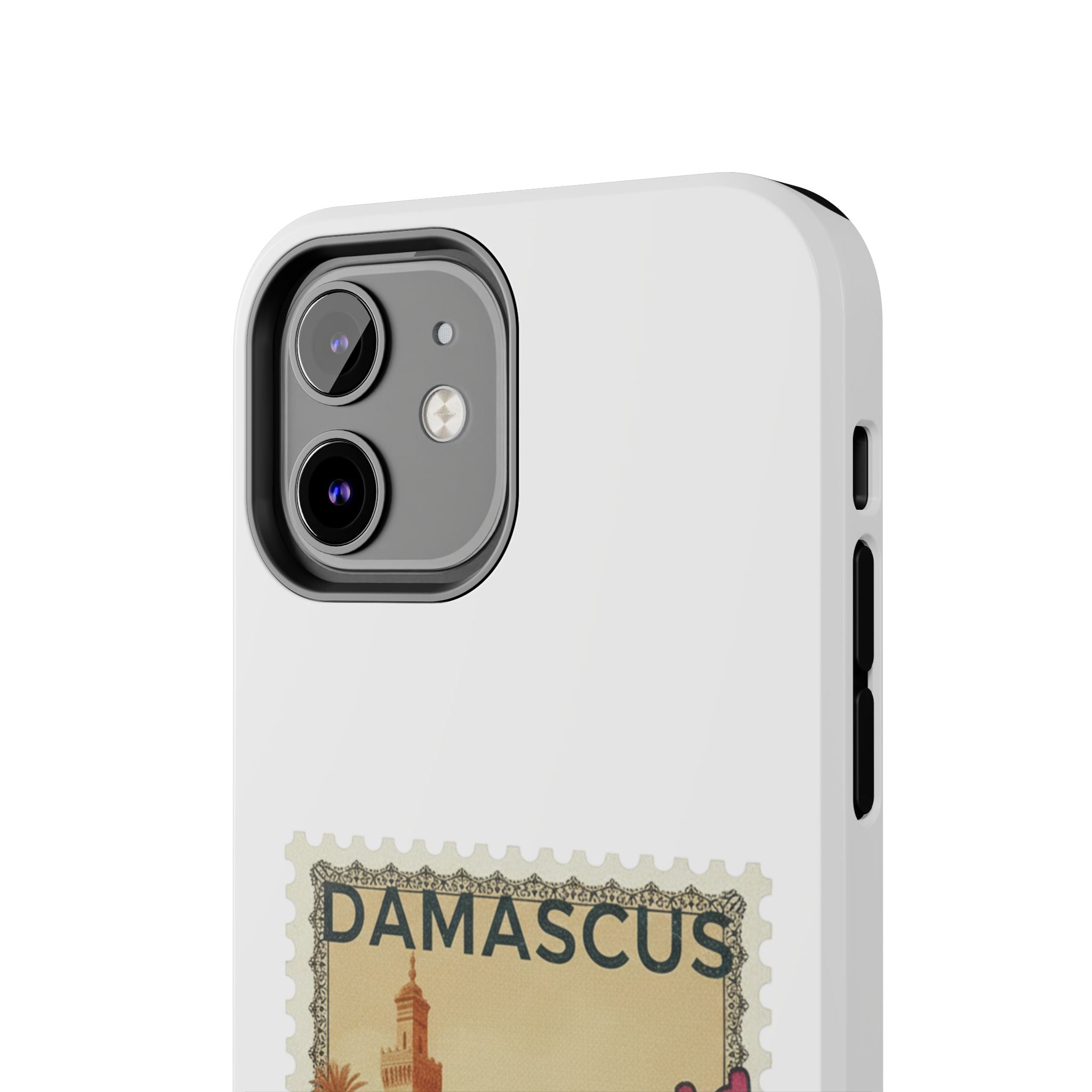 Damascus Vintage Stamp Tough Phone Case — Retro Travel Phone Cover