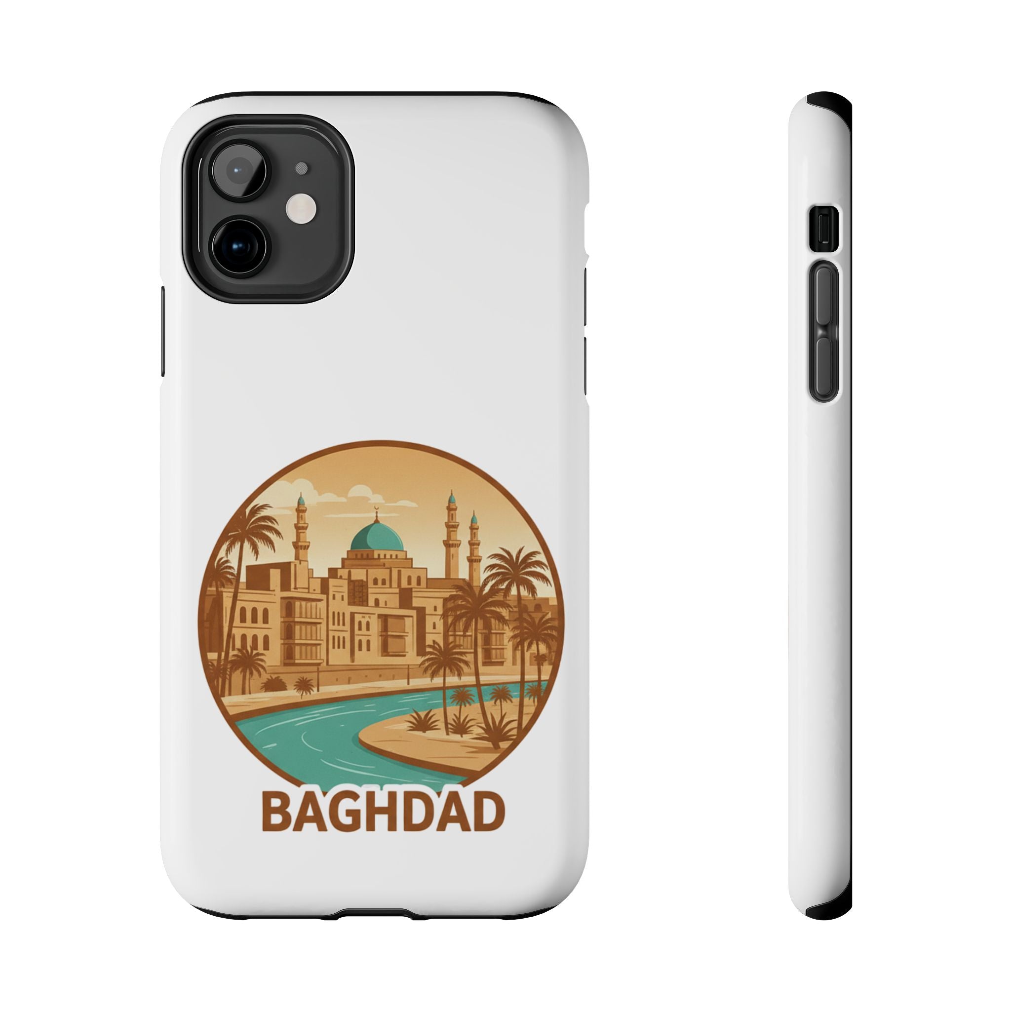 Baghdad Illustrated Tough Phone Case — Vintage Middle East Cityscape Protective Cover