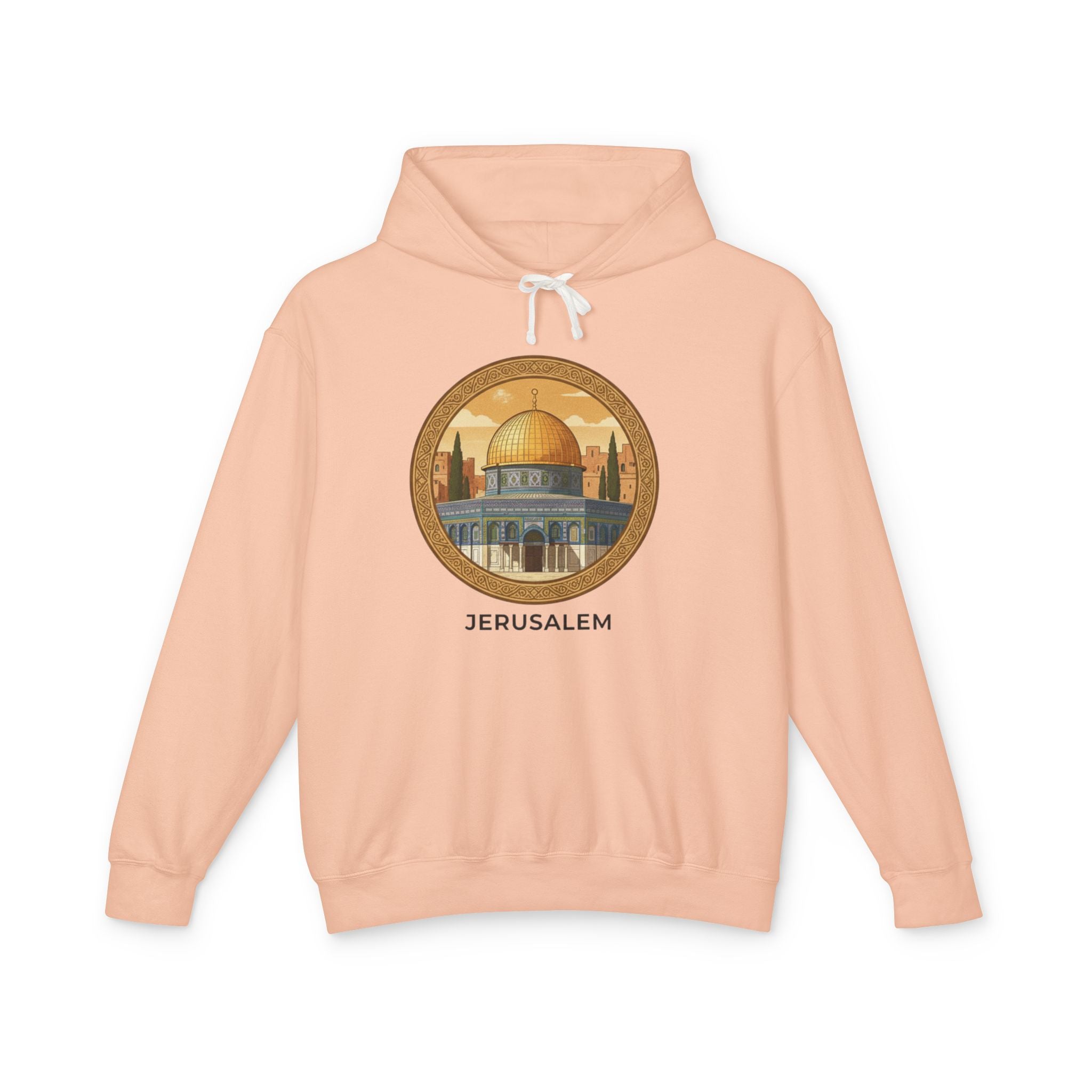 Jerusalem Dome Graphic Hoodie — Vintage Holy City Travel Sweatshirt