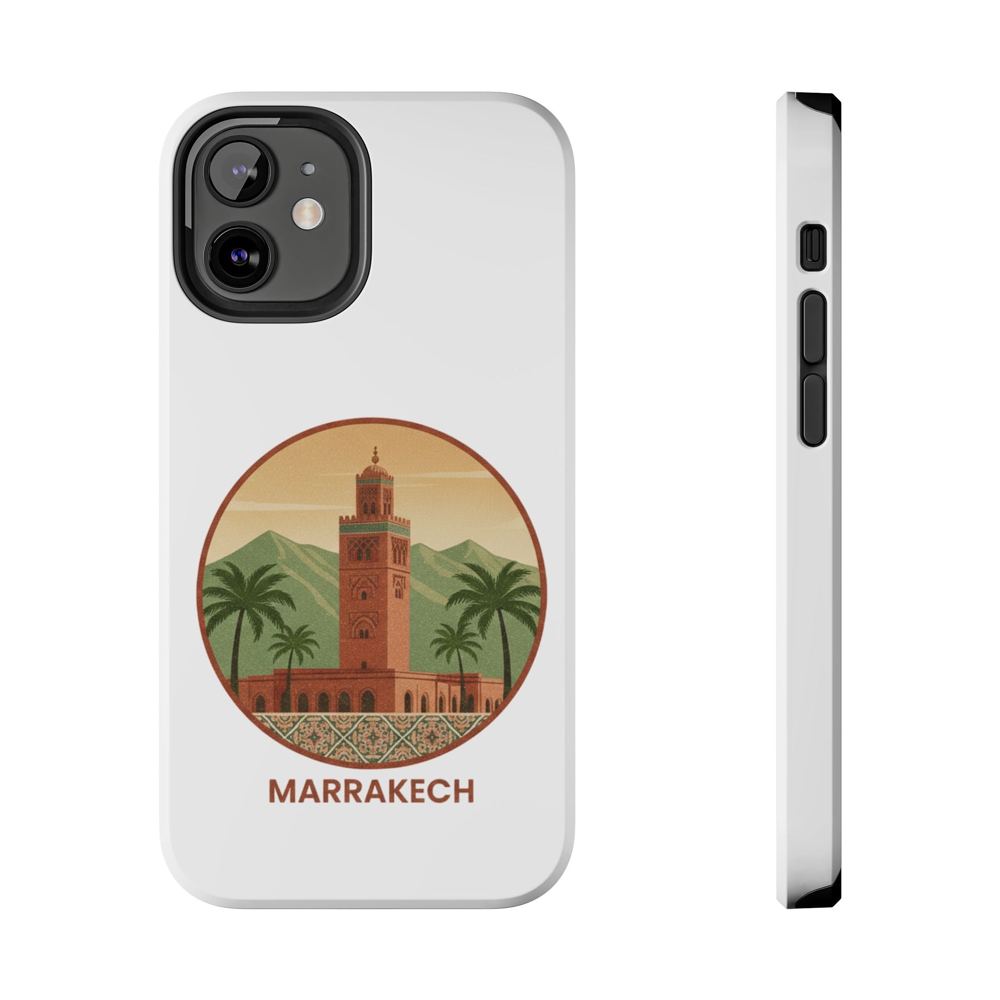 Marrakech Travel Phone Case — Vintage Moroccan Koutoubia Tower Design