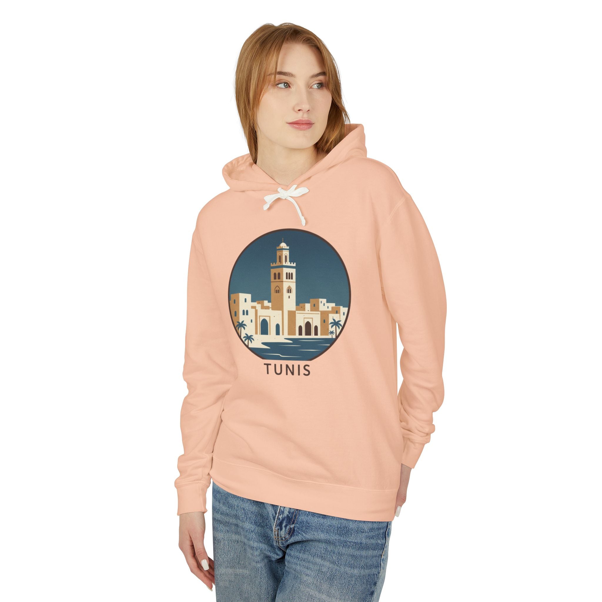 Tunis Skyline Hoodie — Minimalist Tunis Travel Sweatshirt