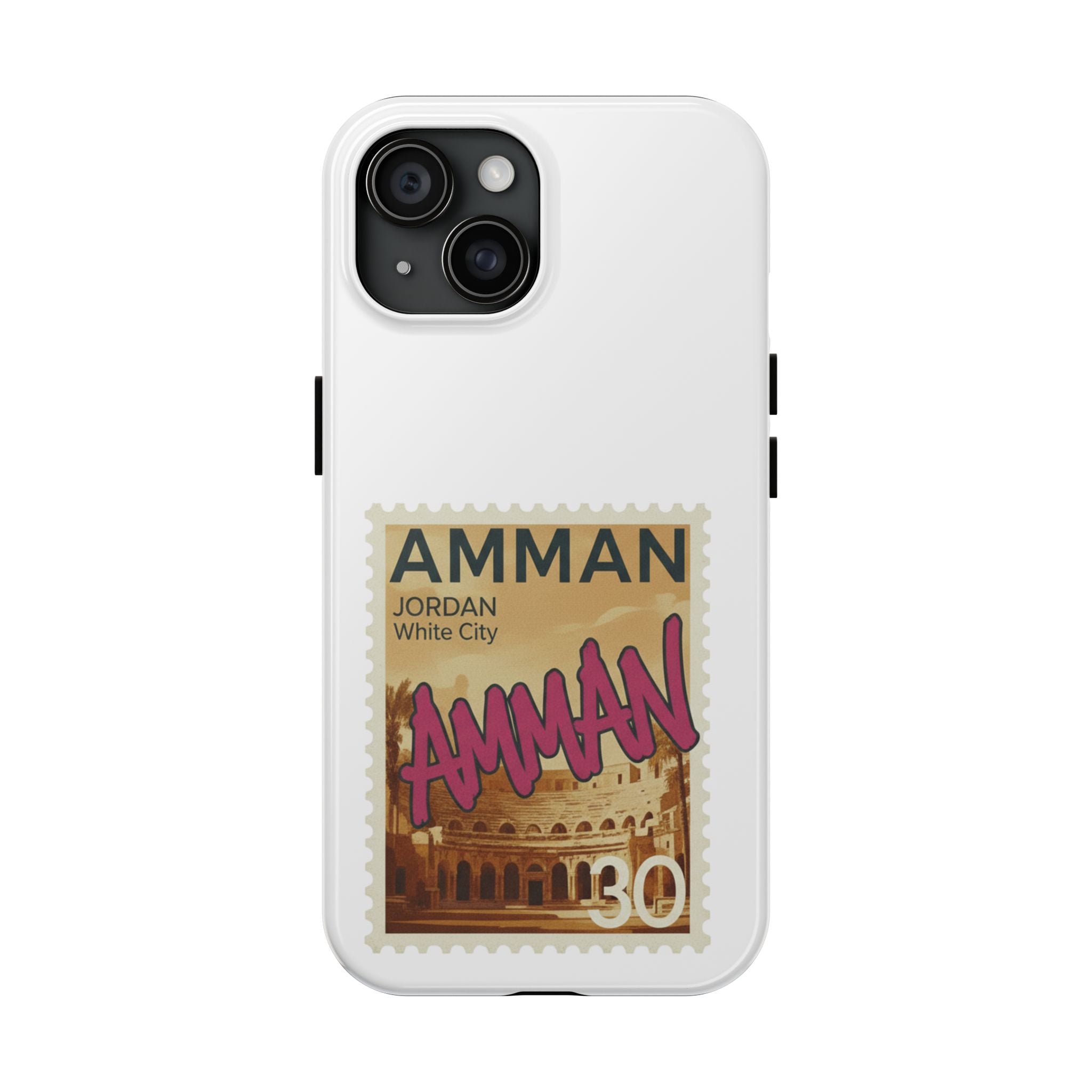 Amman Stamp Tough Phone Case — Jordan Travel Vintage Postage Design