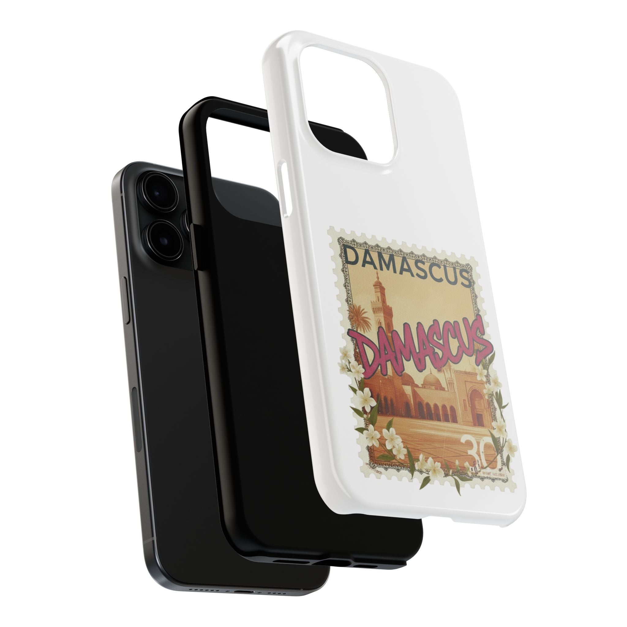 Damascus Vintage Stamp Tough Phone Case — Retro Travel Phone Cover